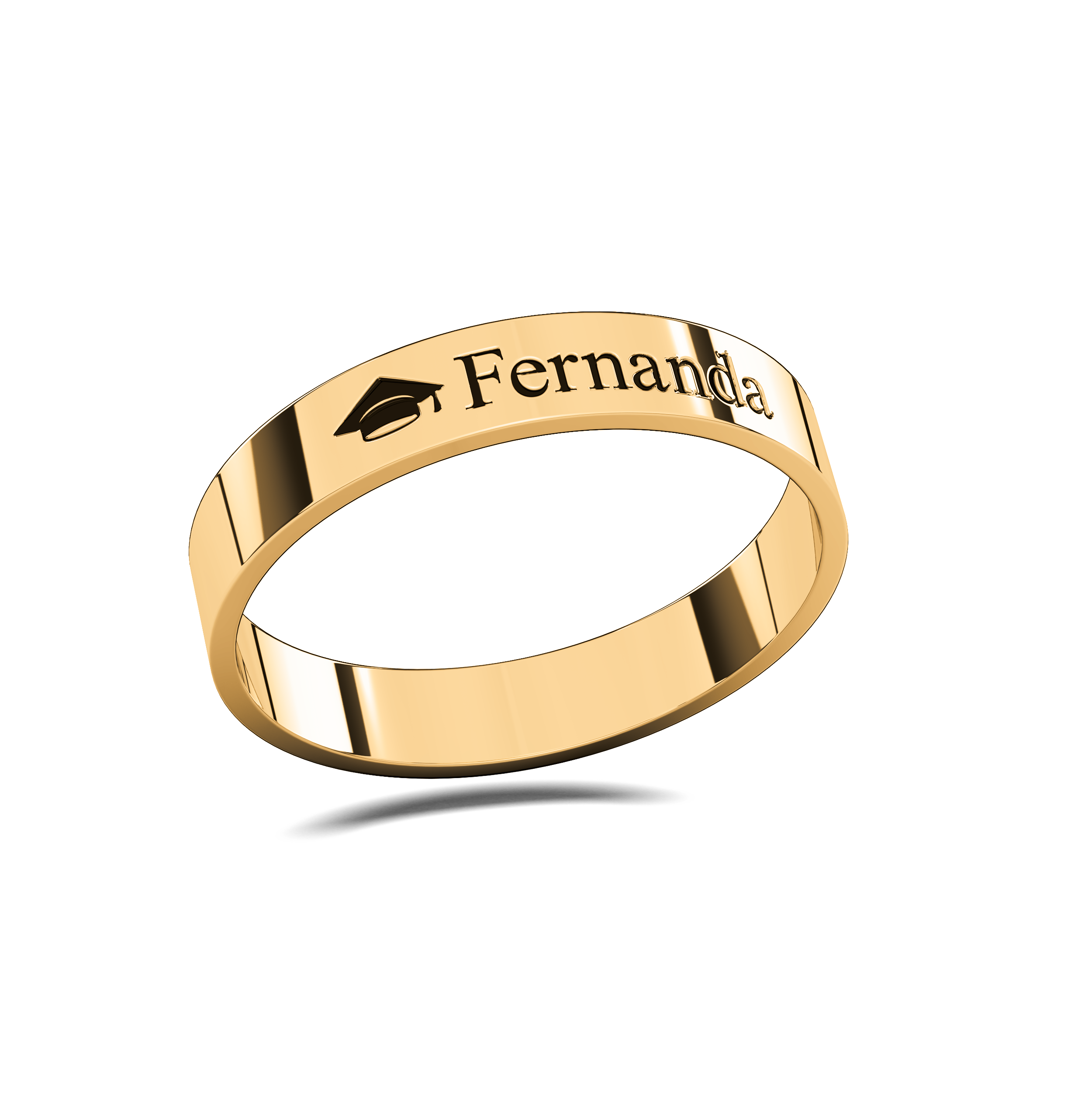 Anillo Graduación Flat Name Oro 10k