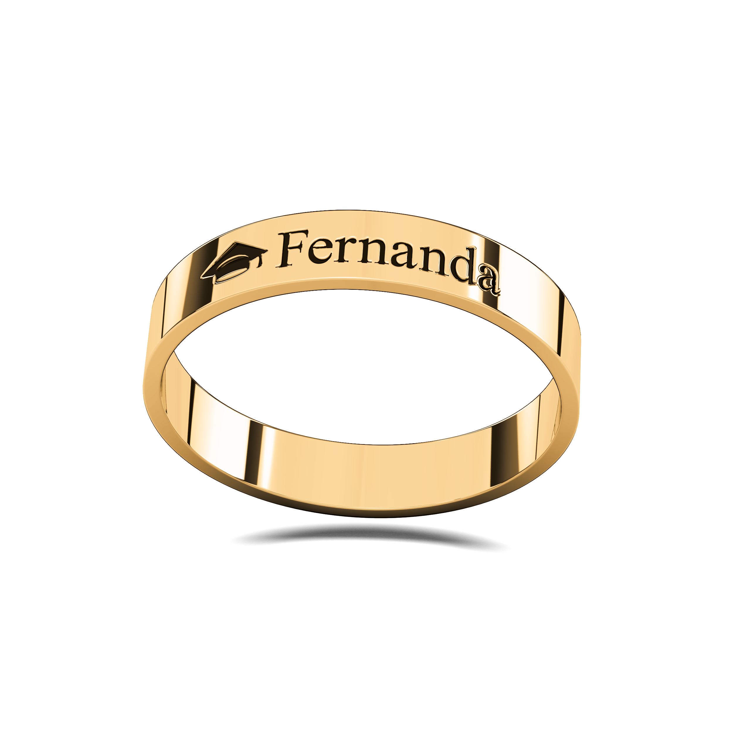Anillo Graduación Flat Name Oro 10k