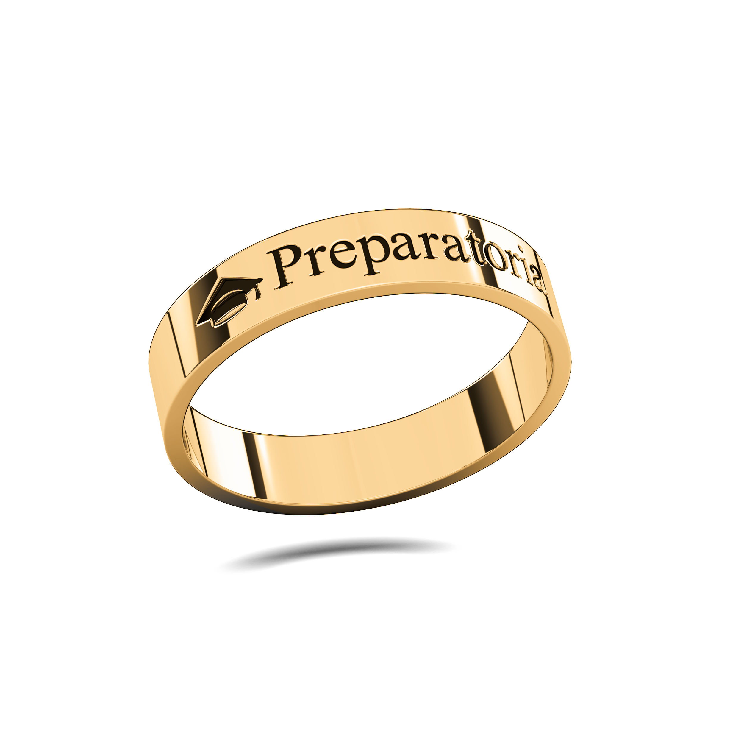 Anillo Graduación Flat Name Oro 10k