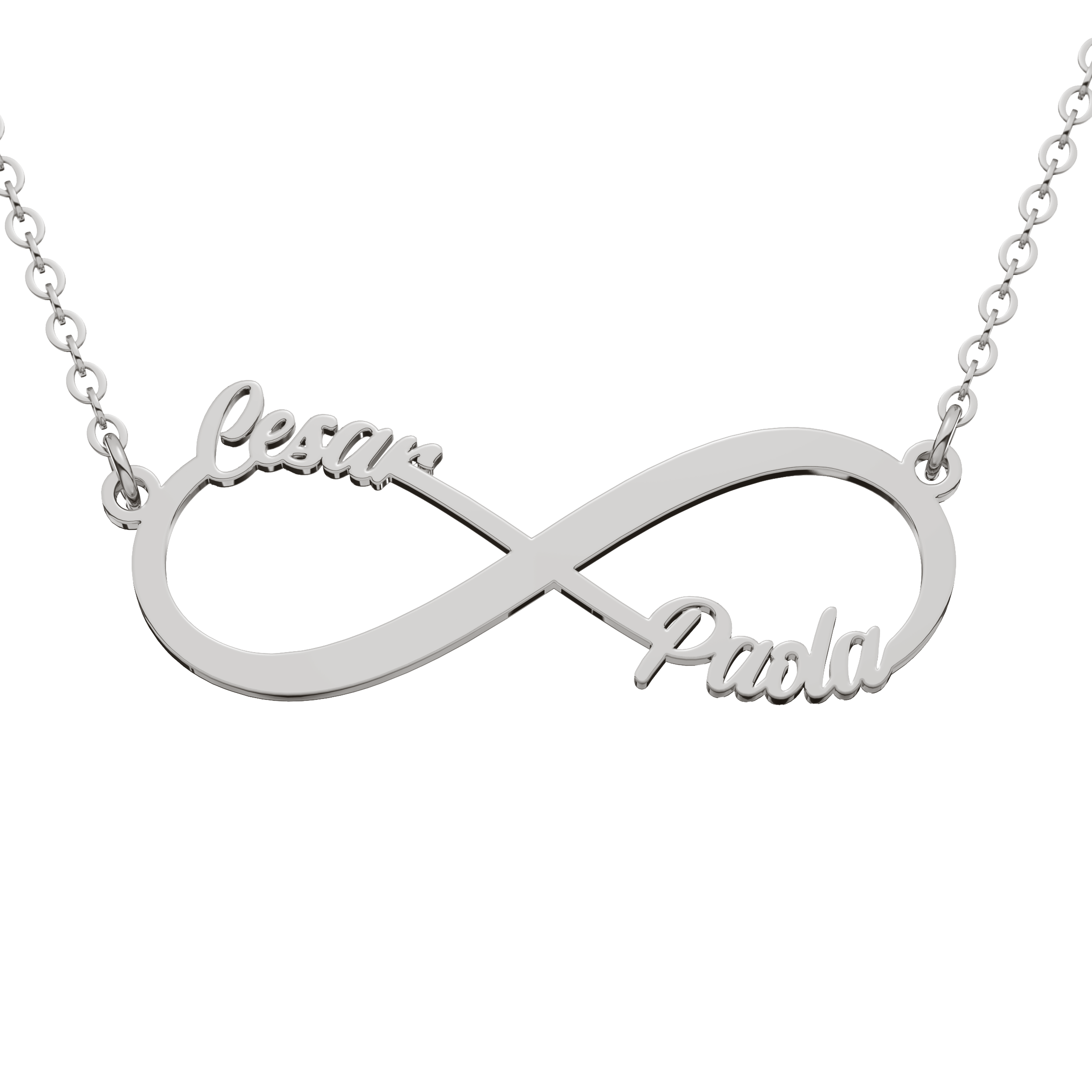 Collar Infinito Duos Personalizable Plata .925 Primerly