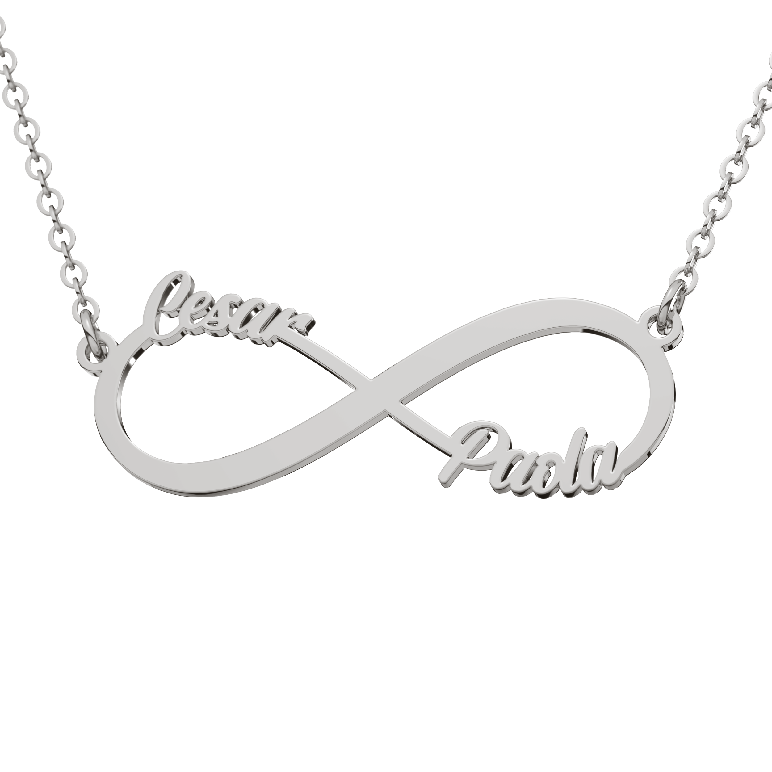 Collar Infinito Duos Personalizable Plata .925 Primerly