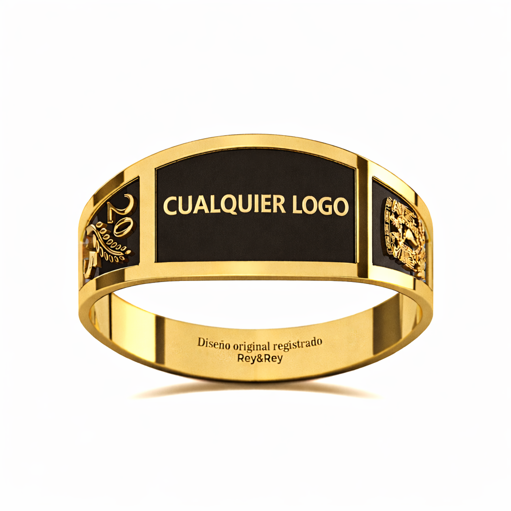 Anillo Belt Graduación Logos Licenciatura en Plata