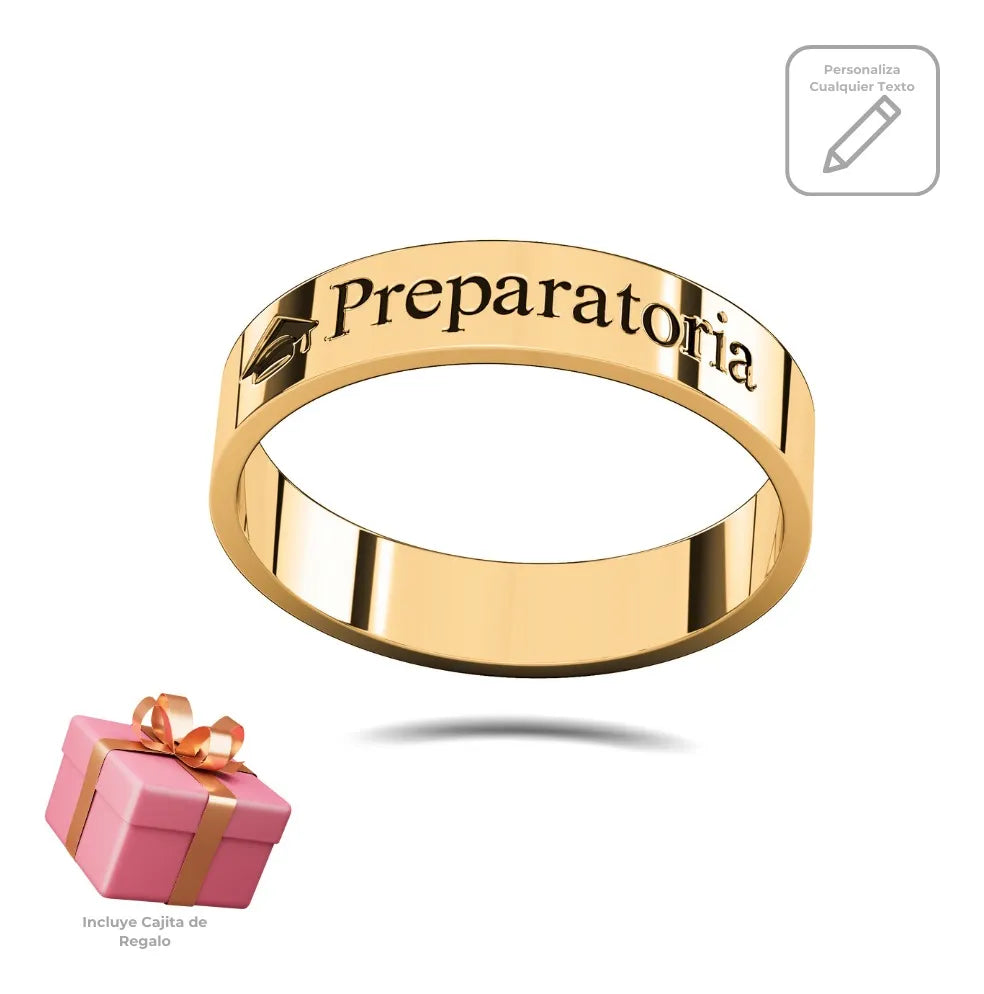 Anillo Graduación Flat S Name Plata .925