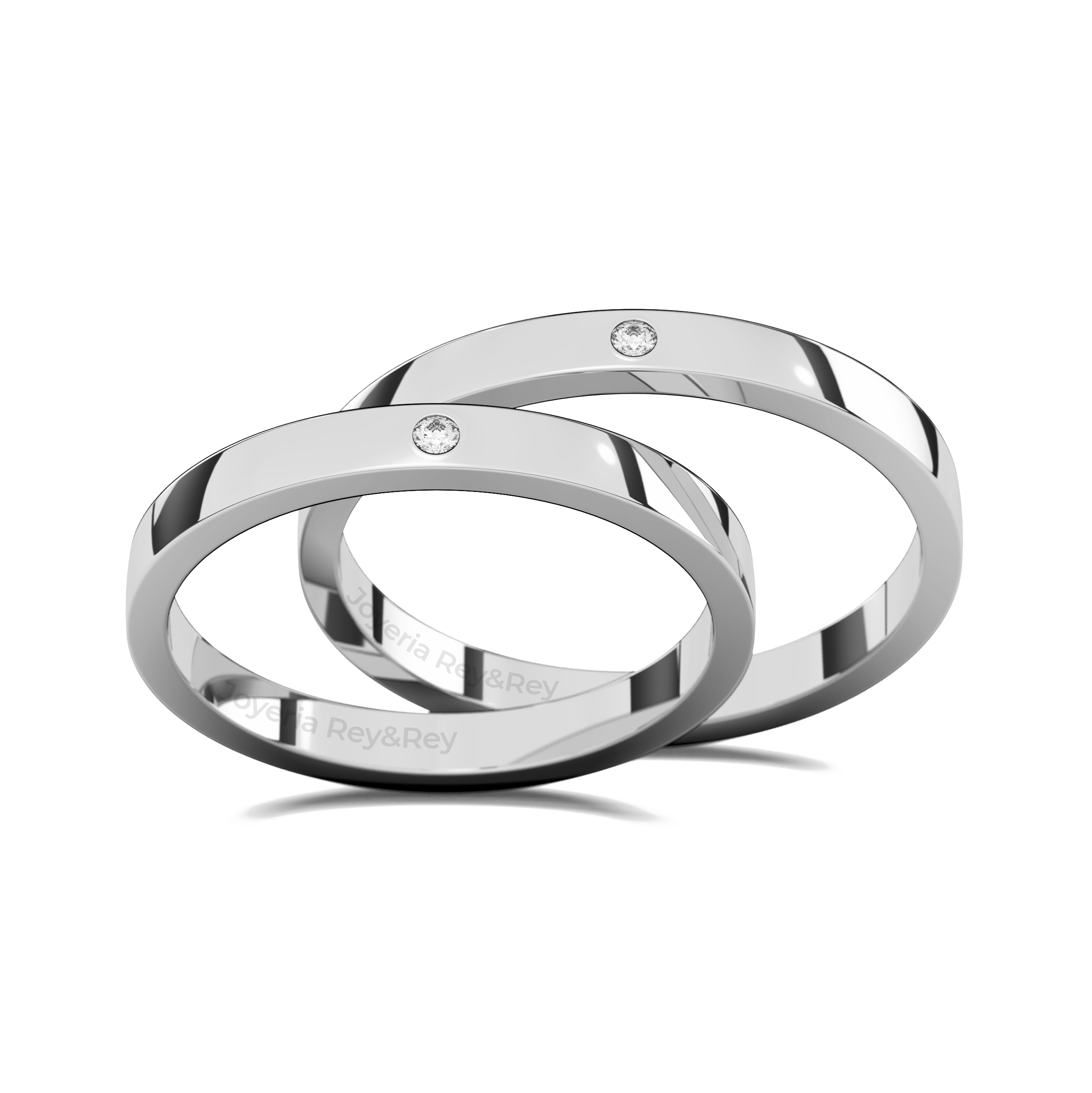 Anillos Matrimoniales Par Flat S Plata