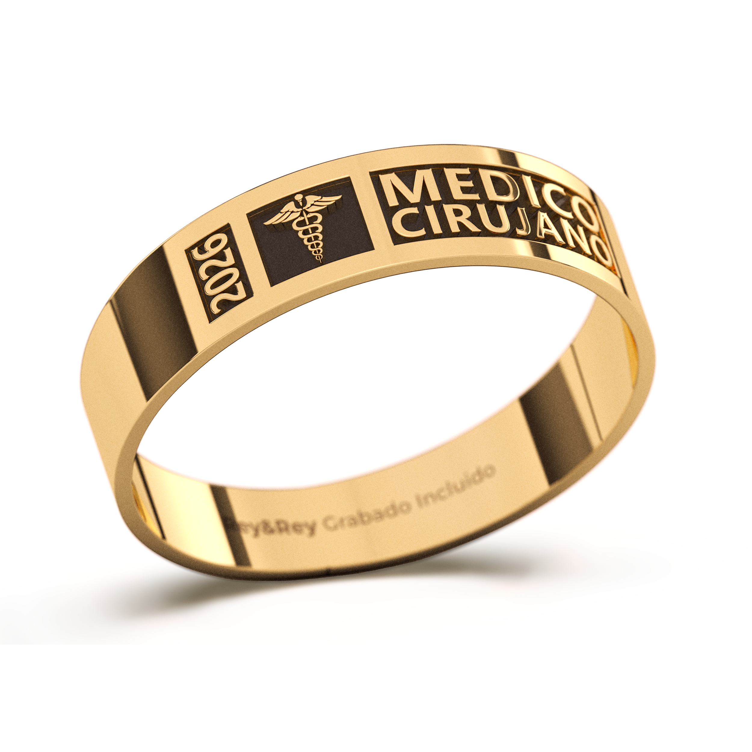 Anillo Graduación Modelo Pleno Oro 10k