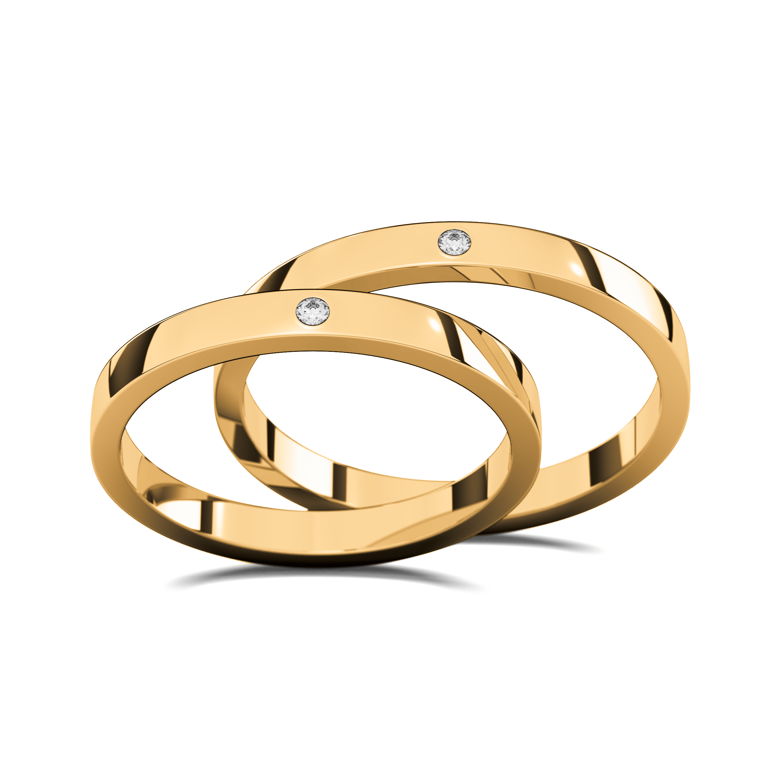 Anillos Matrimoniales Flat S de Oro 10k Par