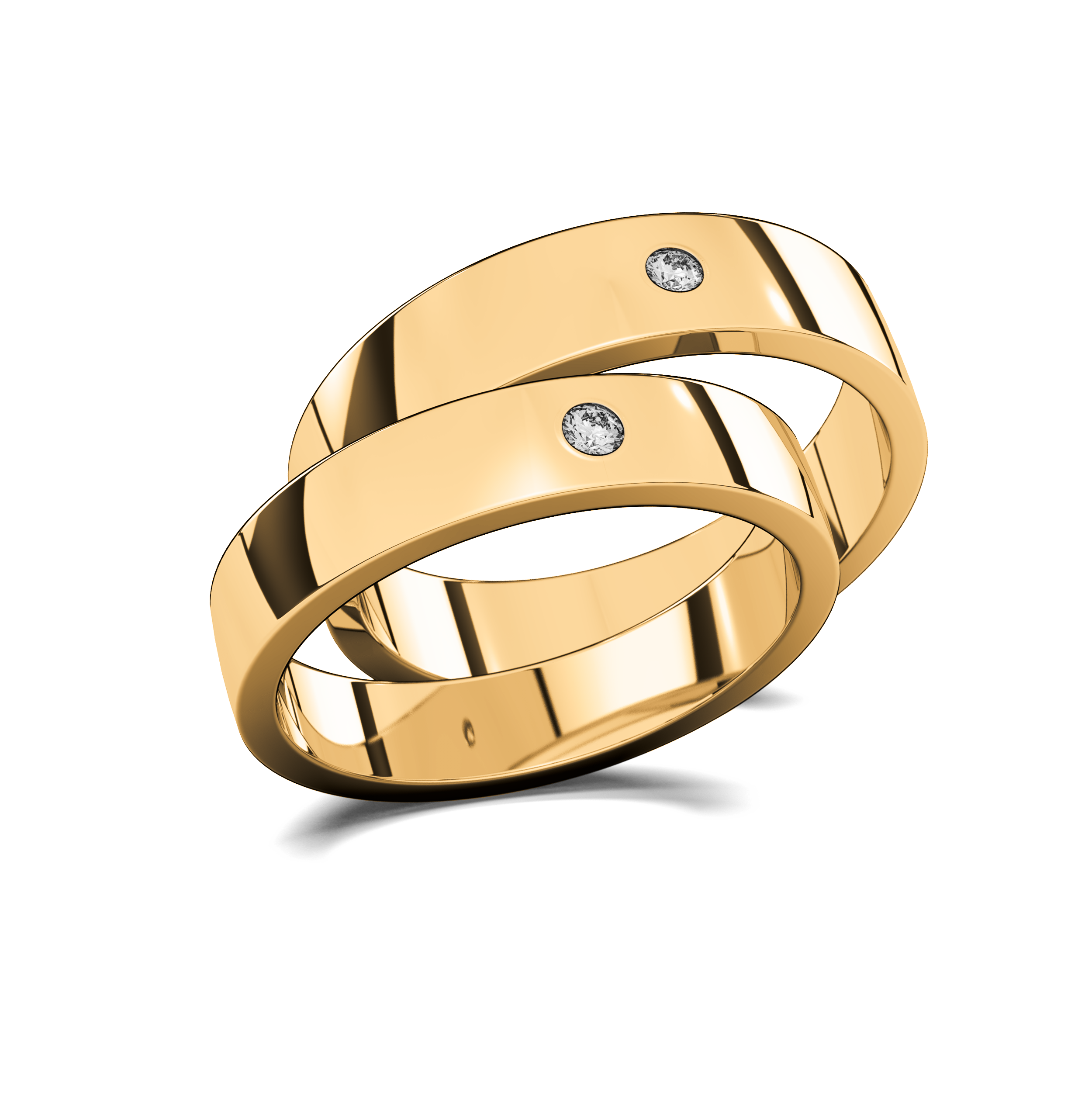 Anillos Matrimoniales Flat X de Oro 10k