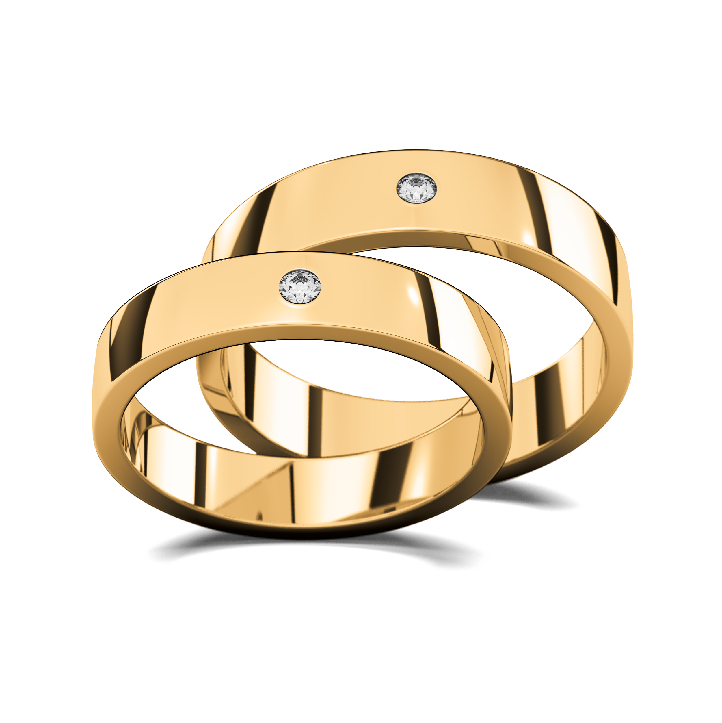 Anillos Matrimoniales Flat X de Oro 10k