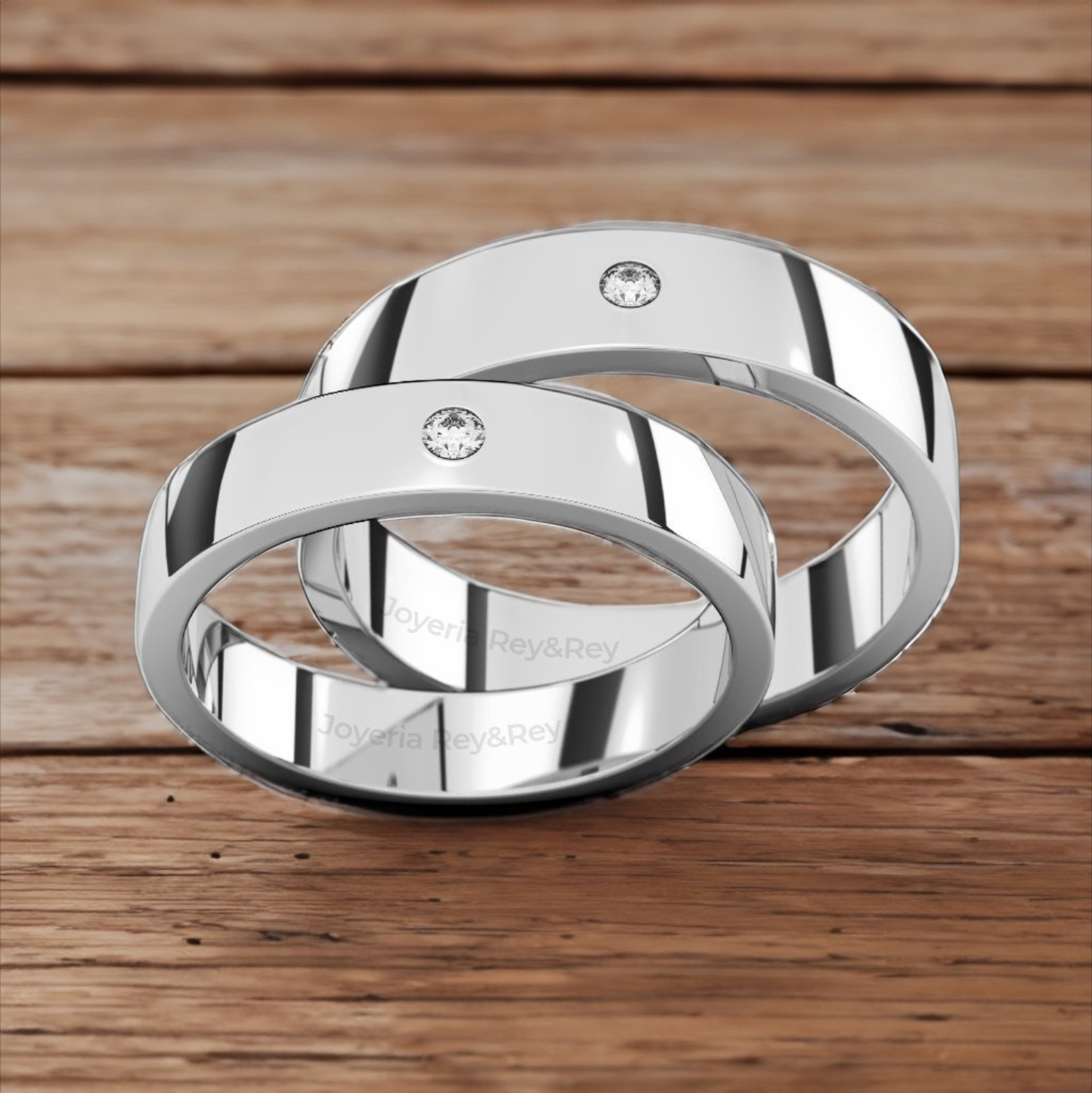 Anillos Matrimoniales Par Flat X de Plata .925