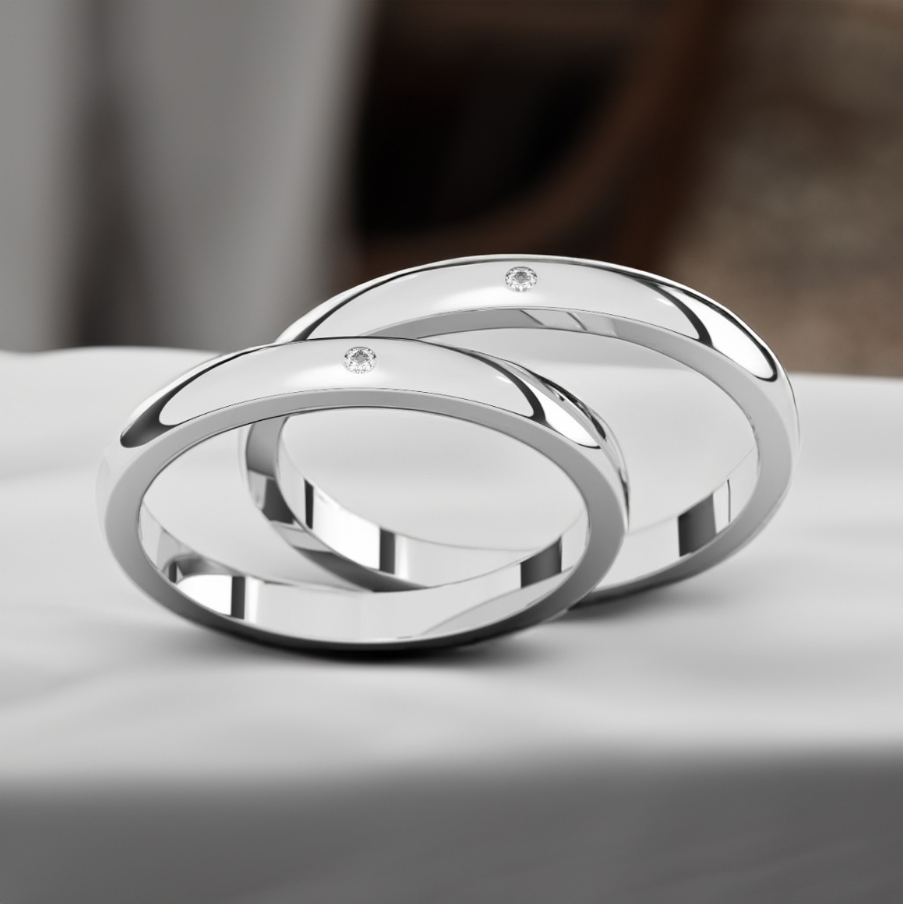 Anillos Matrimoniales Palomas S de Plata Par