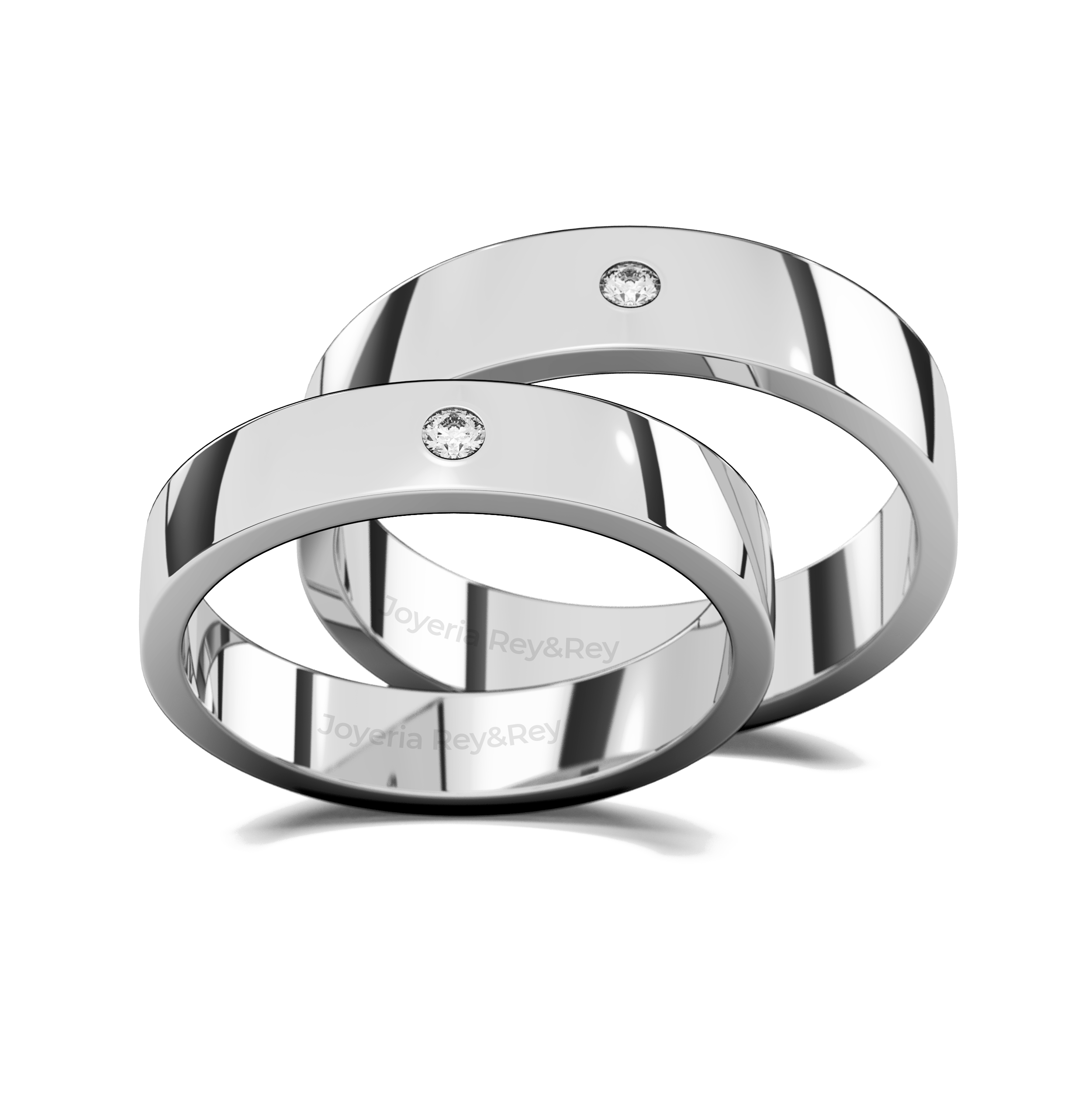 Anillos Matrimoniales Par Flat X de Plata .925