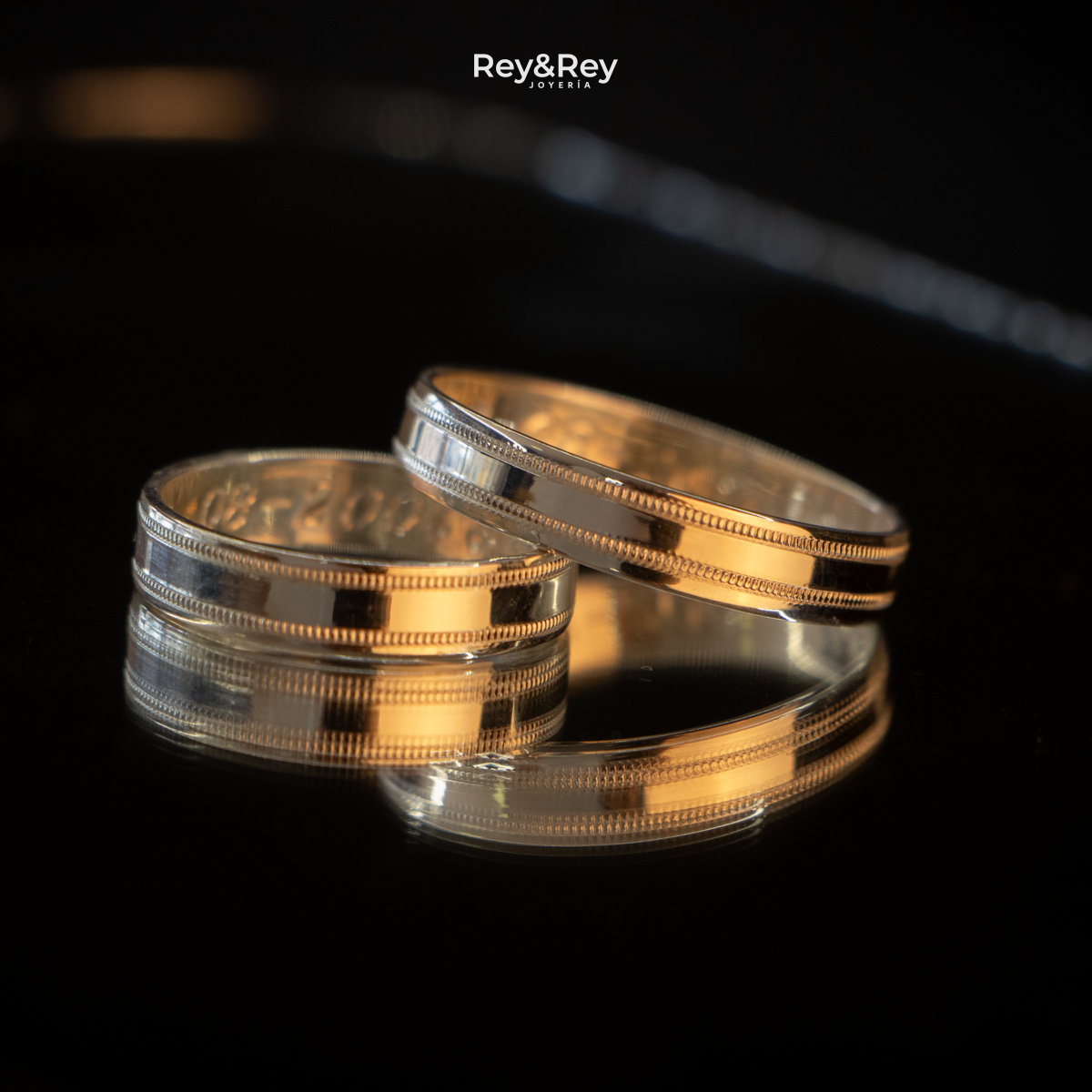 Anillos Matrimoniales Par Milgrain Plata