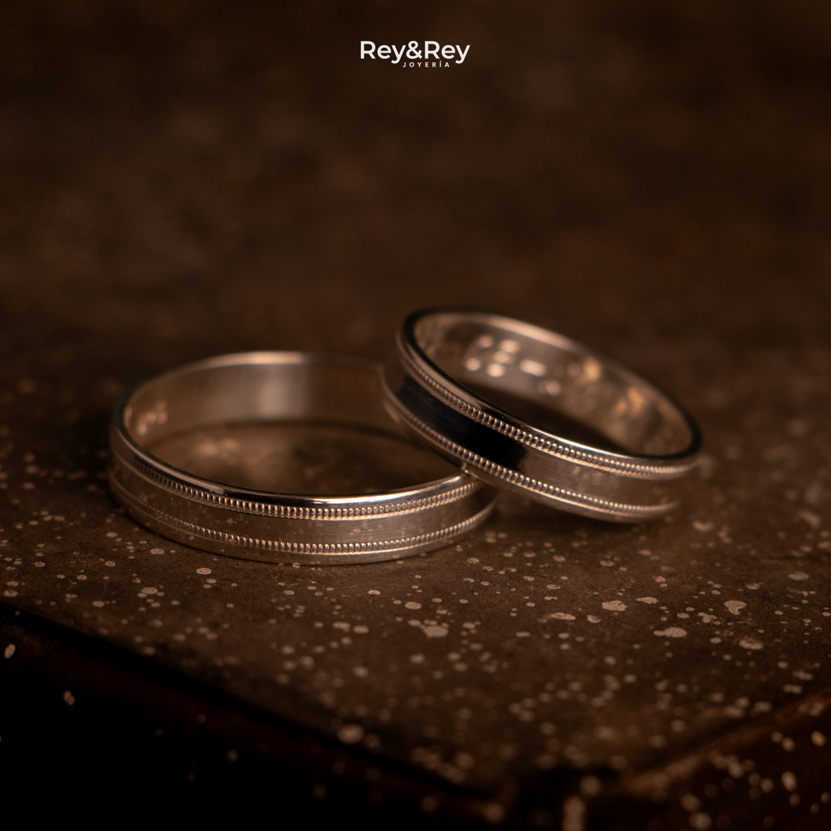 Anillo Milgrain Matrimonial en Plata.925