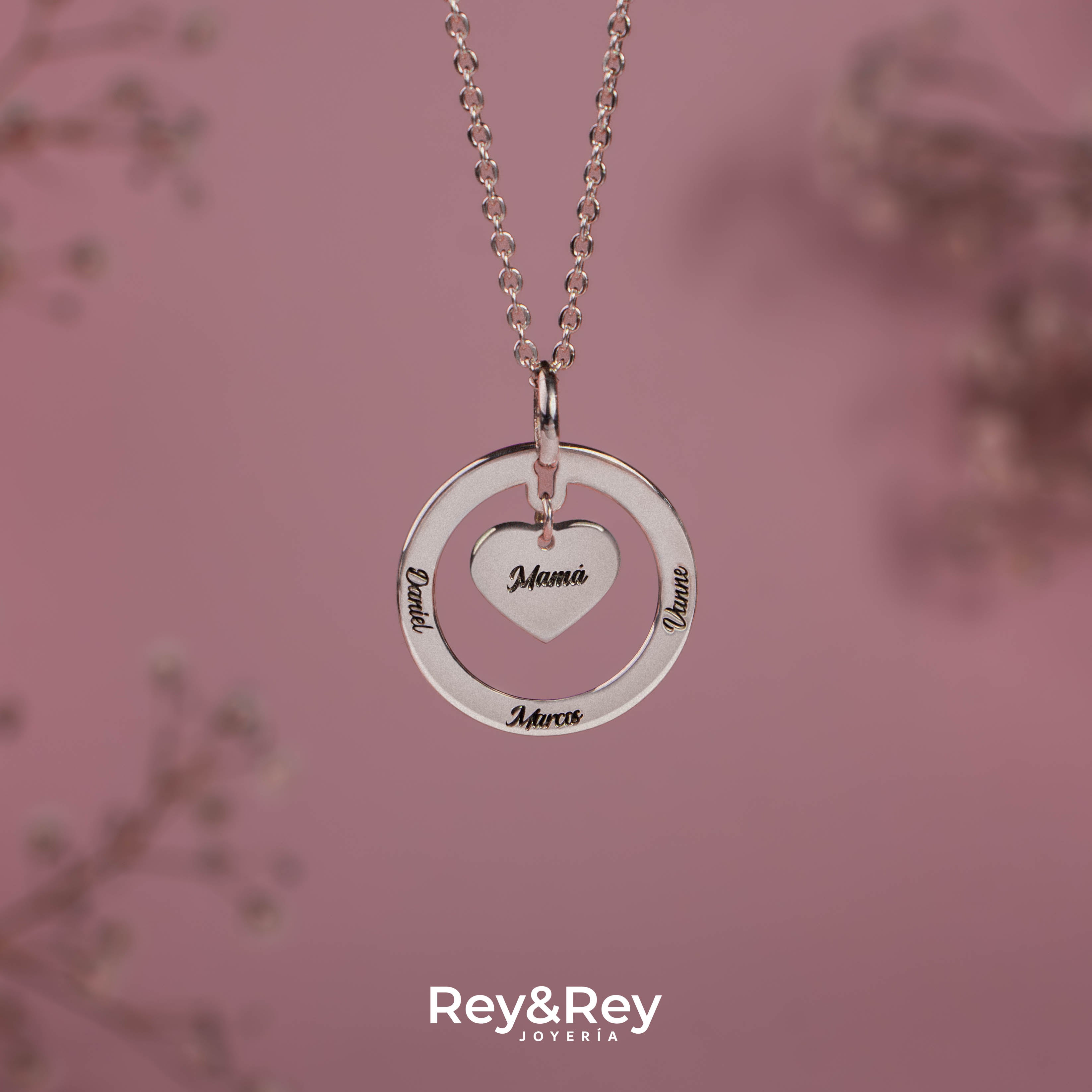 Dije Loop Mamá Personalizable Plata.925 Primerly