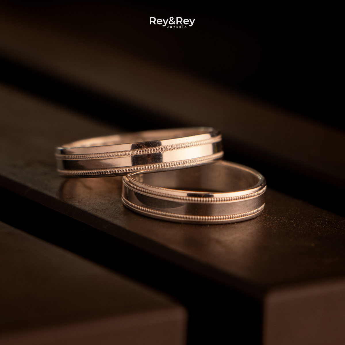 Anillos Matrimoniales Par Milgrain Plata