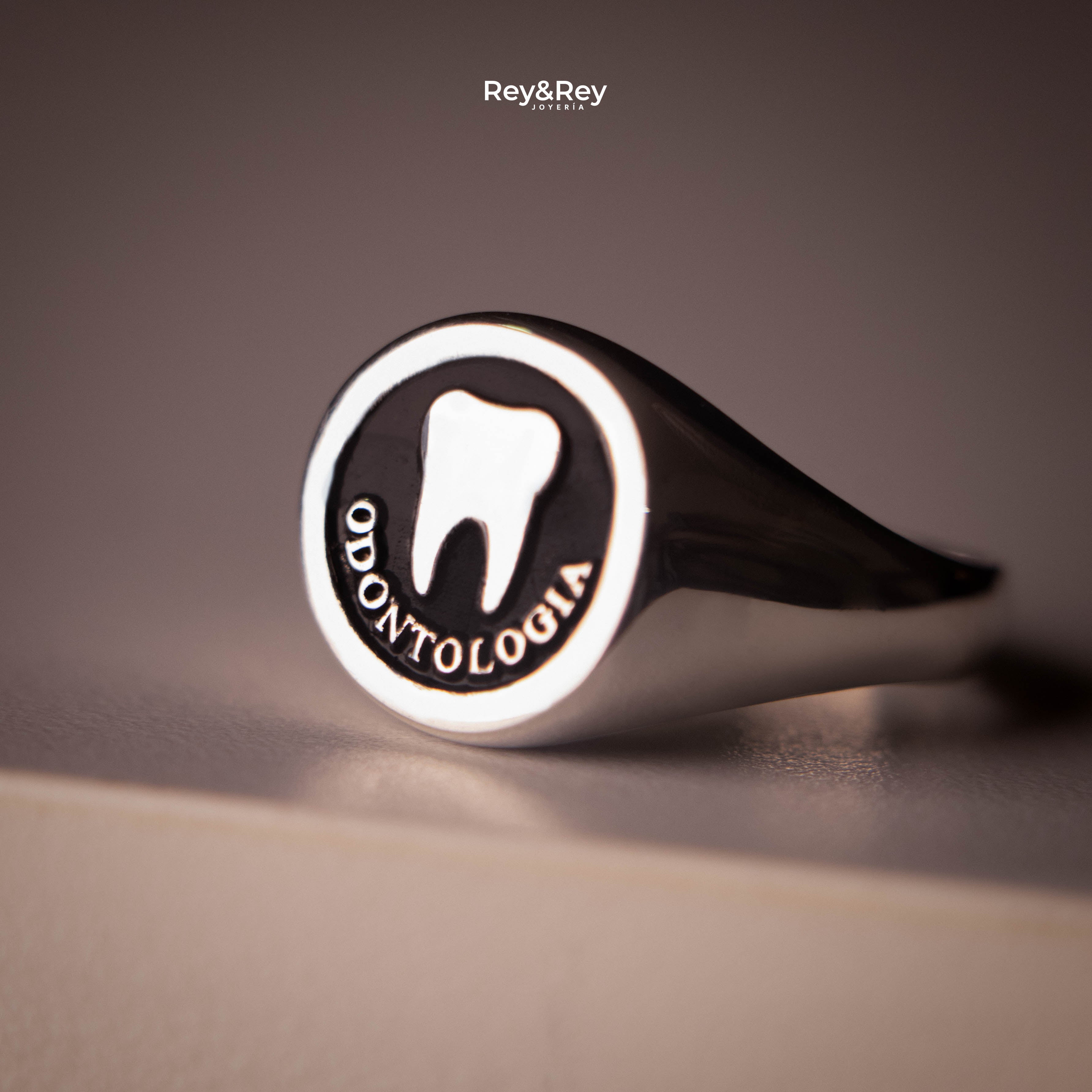 Anillo Sello Graduación Logos Licenciatura en Plata