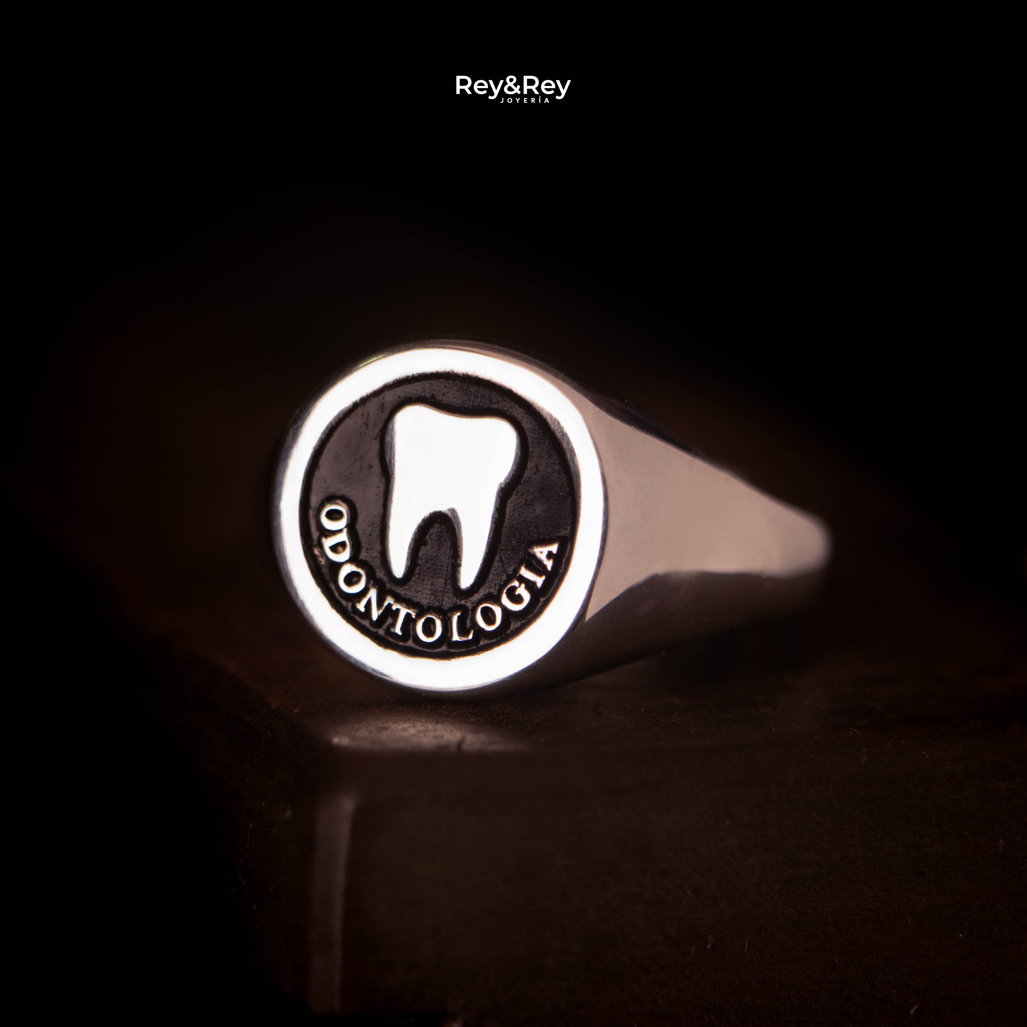 Anillo Sello Graduación Logos Licenciatura en Plata