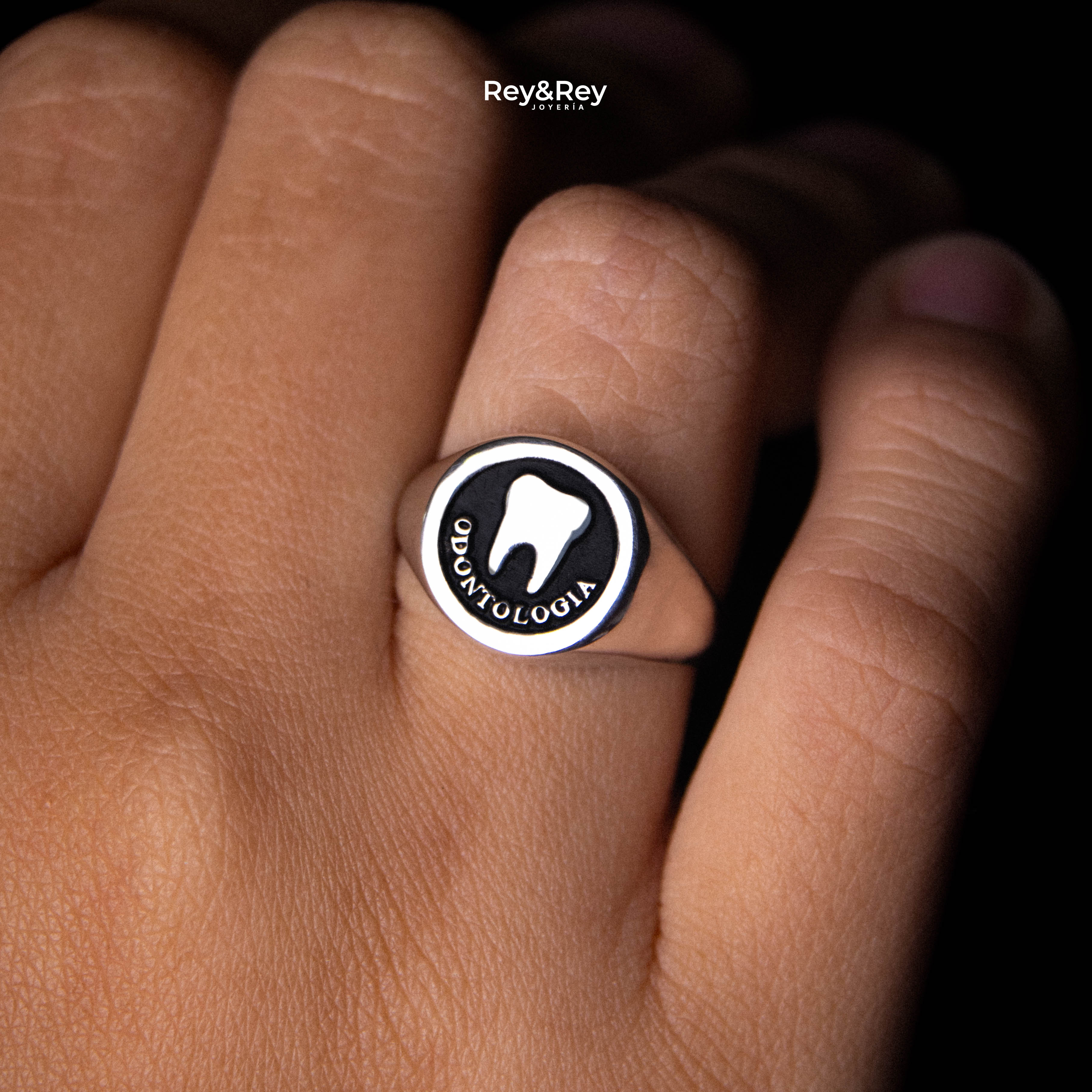 Anillo Sello Graduación Logos Licenciatura en Plata