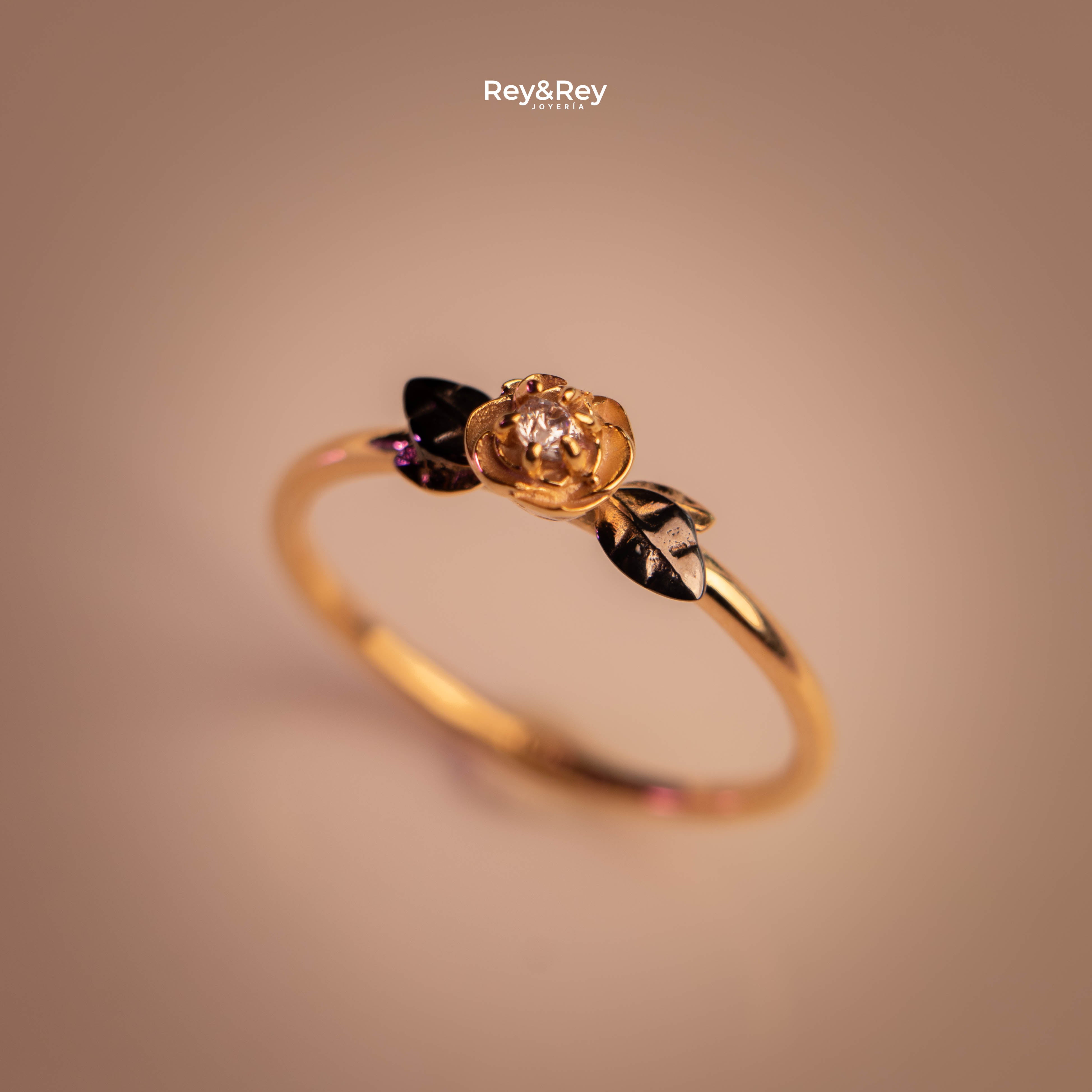 Anillo Compromiso Promesa Rosa de Oro 10k