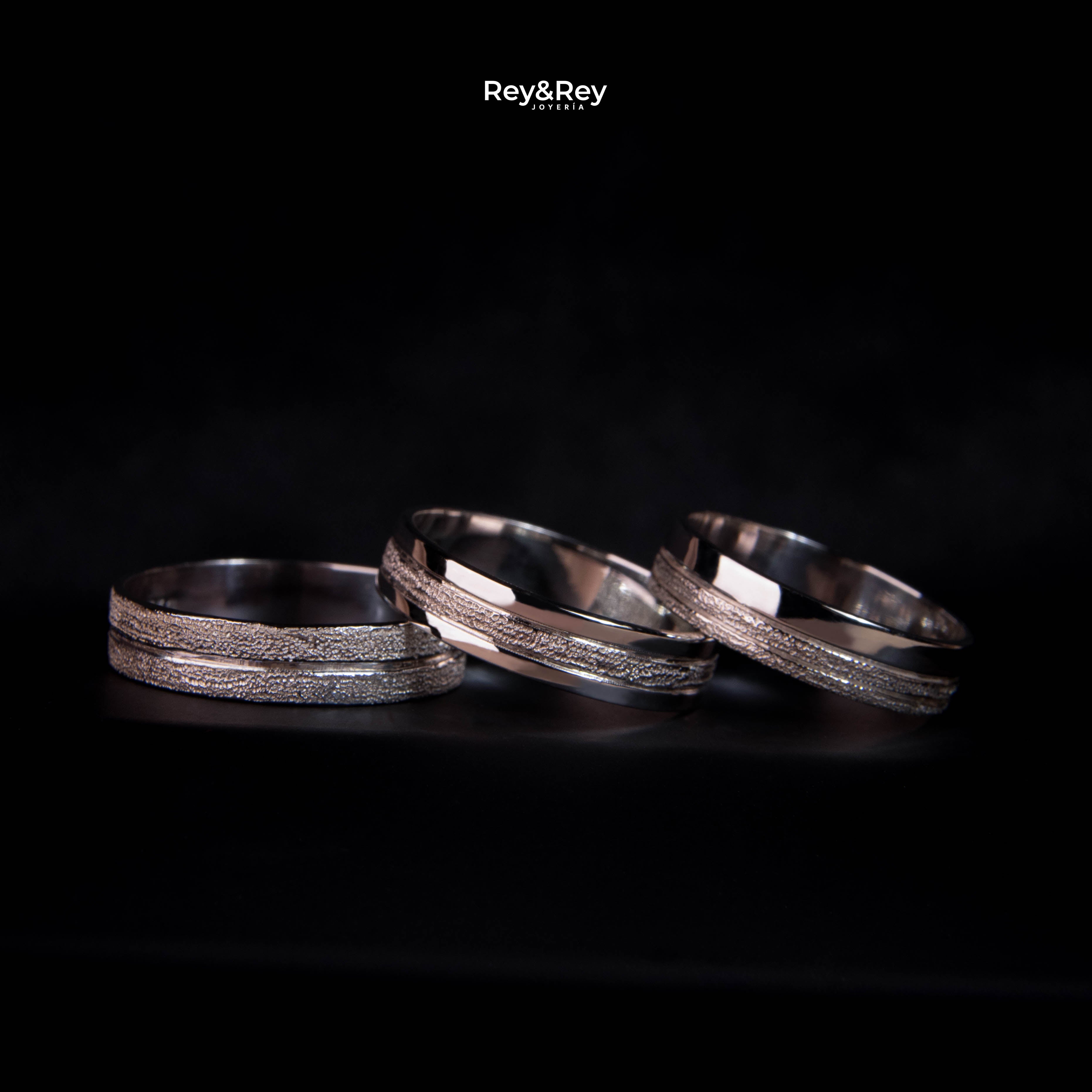 Anillos Matrimoniales Craquel LAT Plata Par