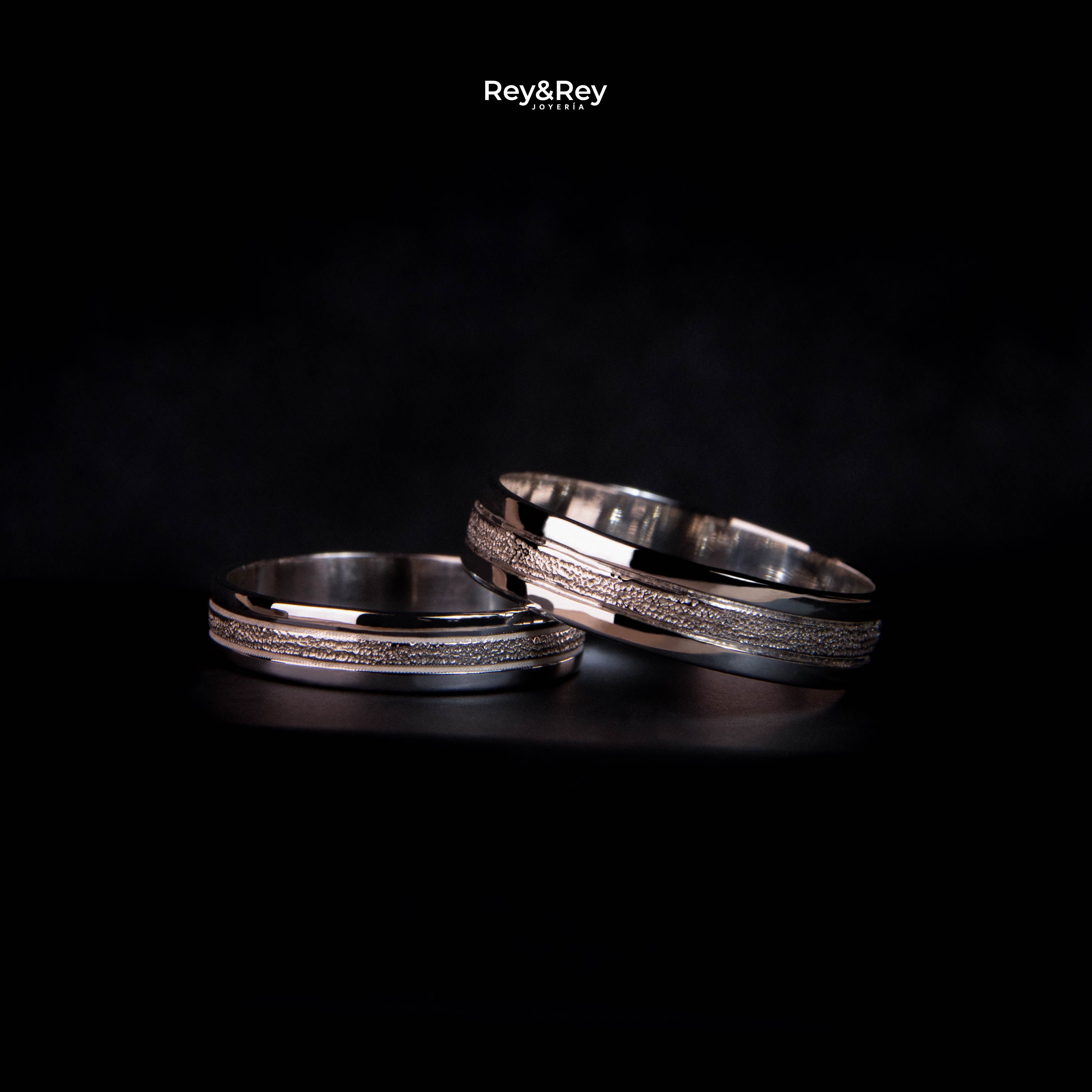 Anillos Matrimoniales Craquel MID Plata