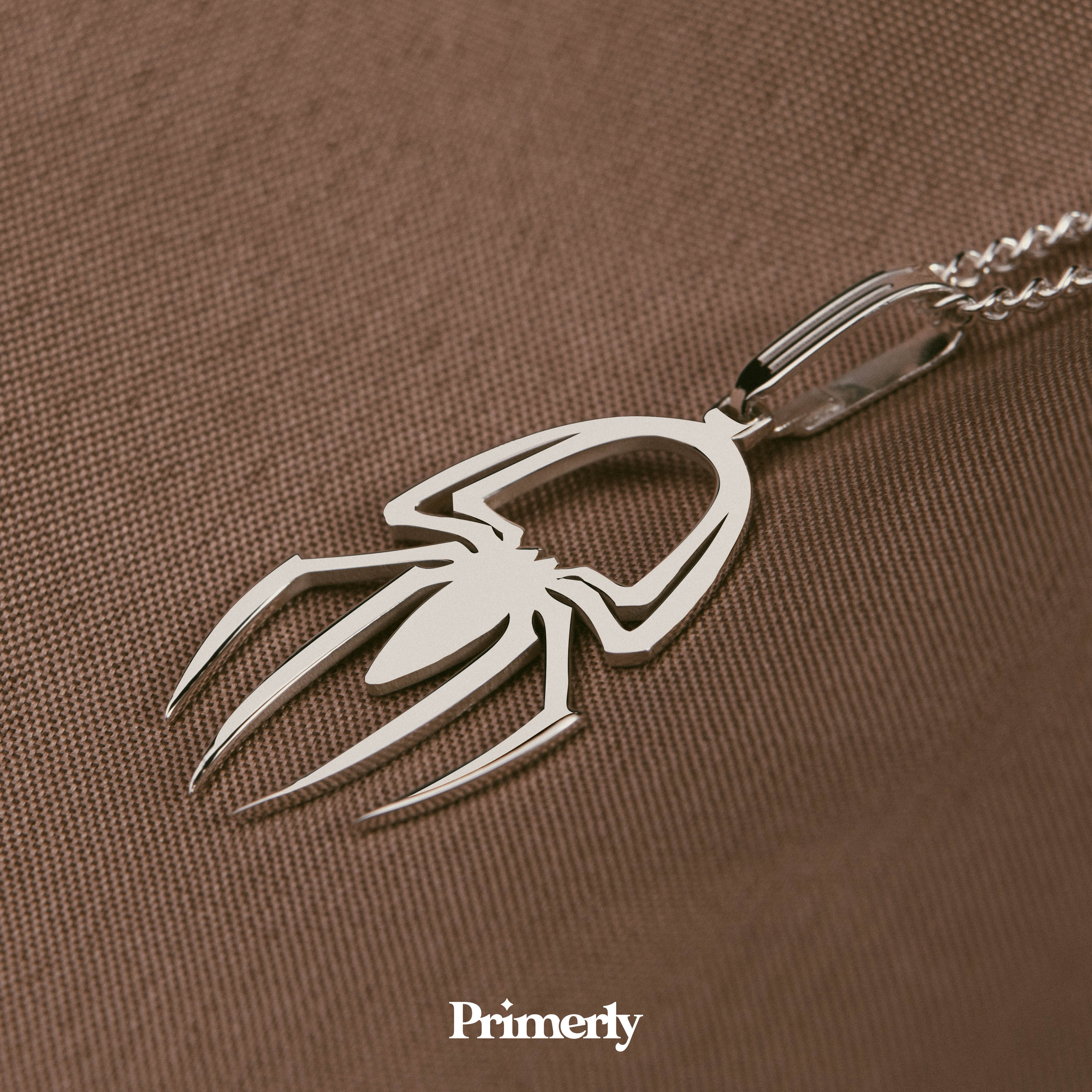 Collar Dije Spiderman Mini Minimalista Pequeño Plata .925 Primerly