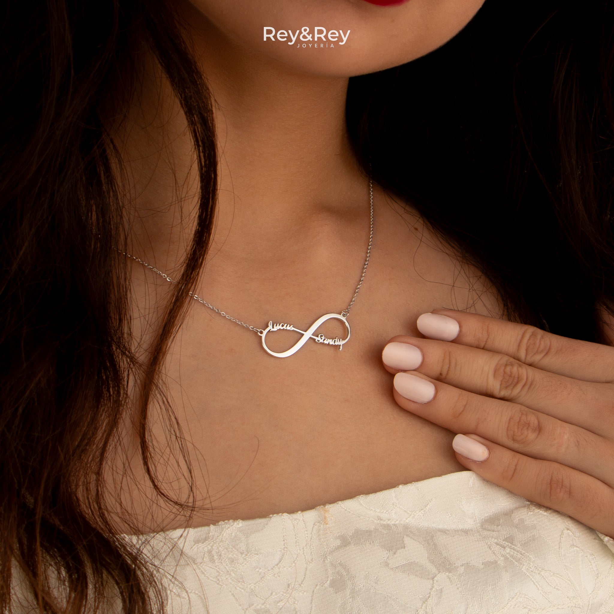 Collar Infinito Duos Personalizable Plata .925 Primerly