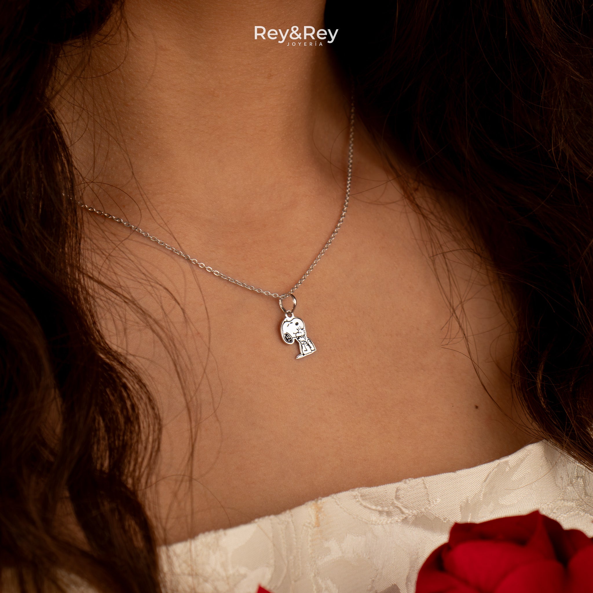 Collar Snoopy Sentado Mini Plata .925 Primerly