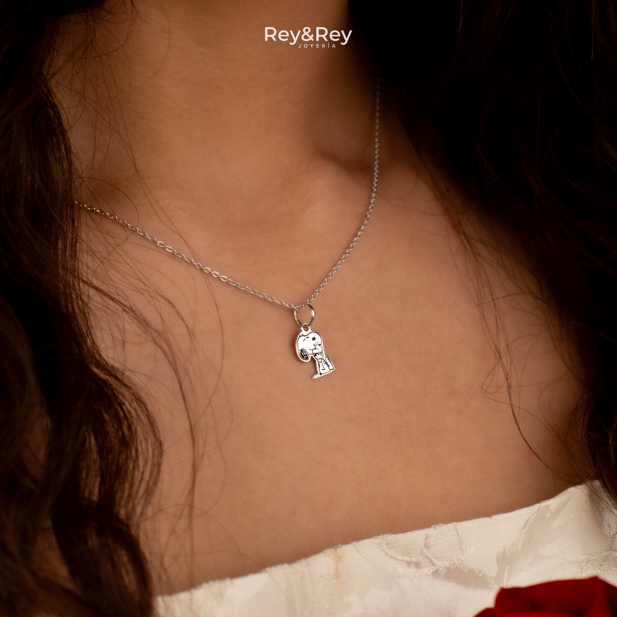 Collar Snoopy Sentado Mini Plata .925 Primerly