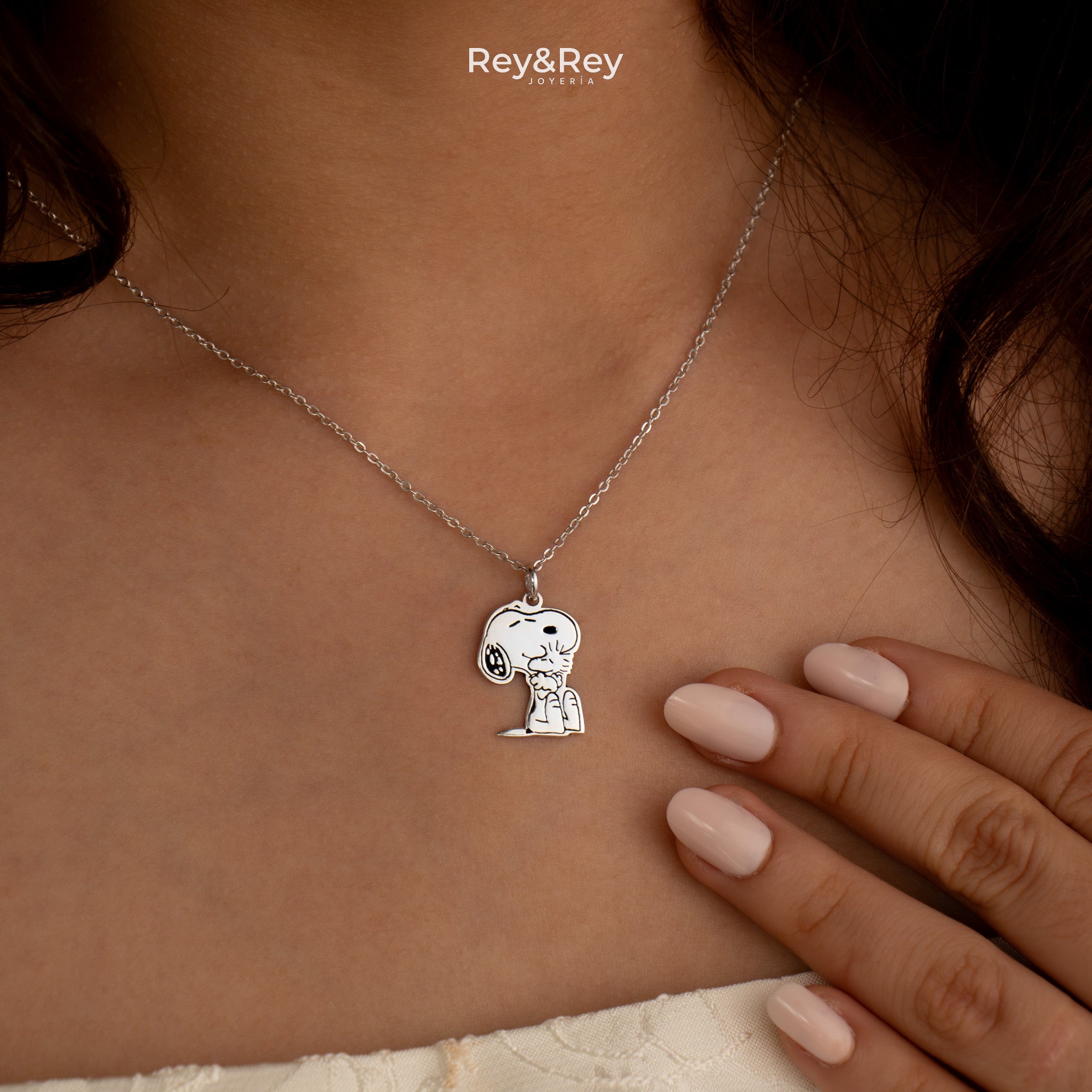 Collar Snoopy Grande Plata .925