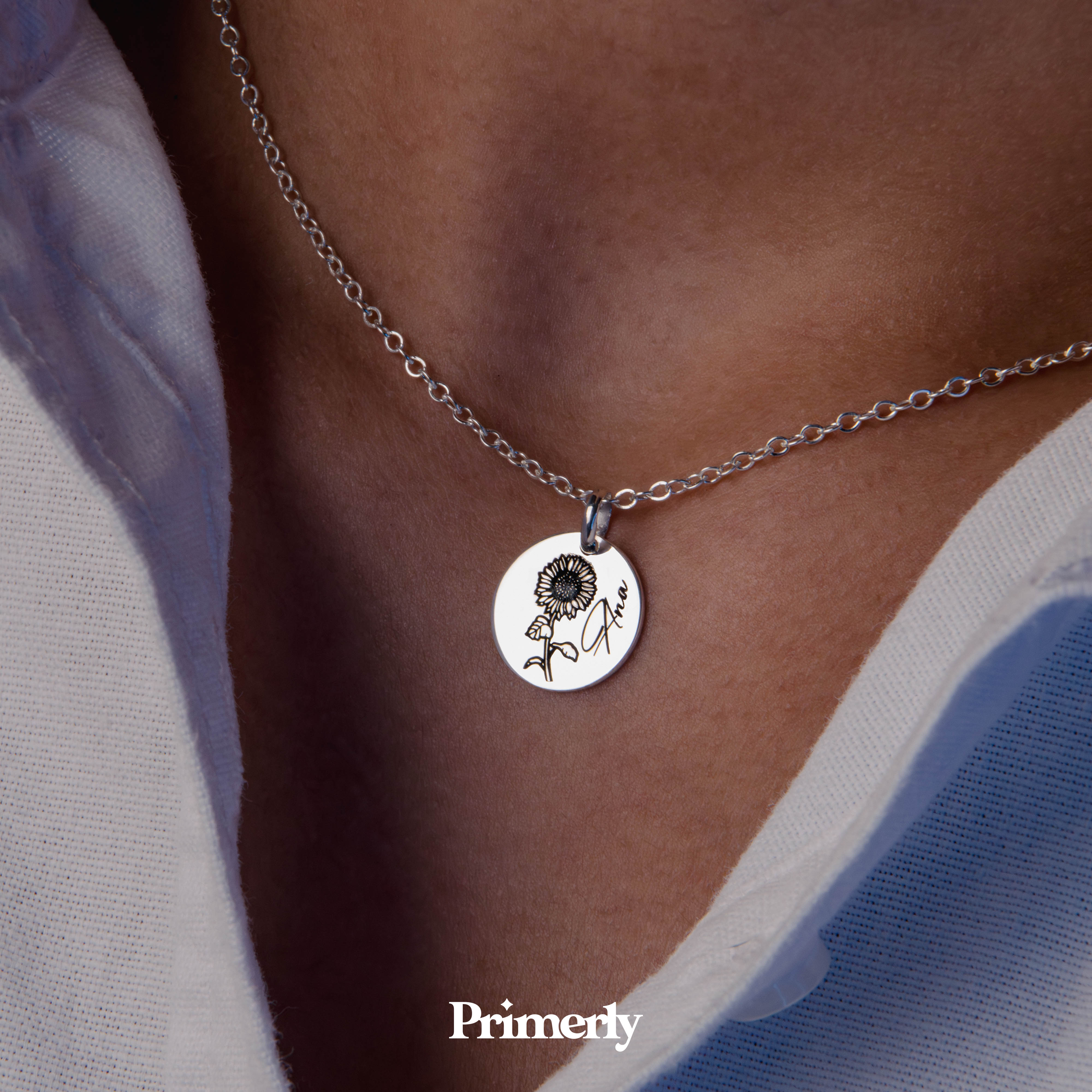 Collar Fiore Personalizable Plata .925 Primerly