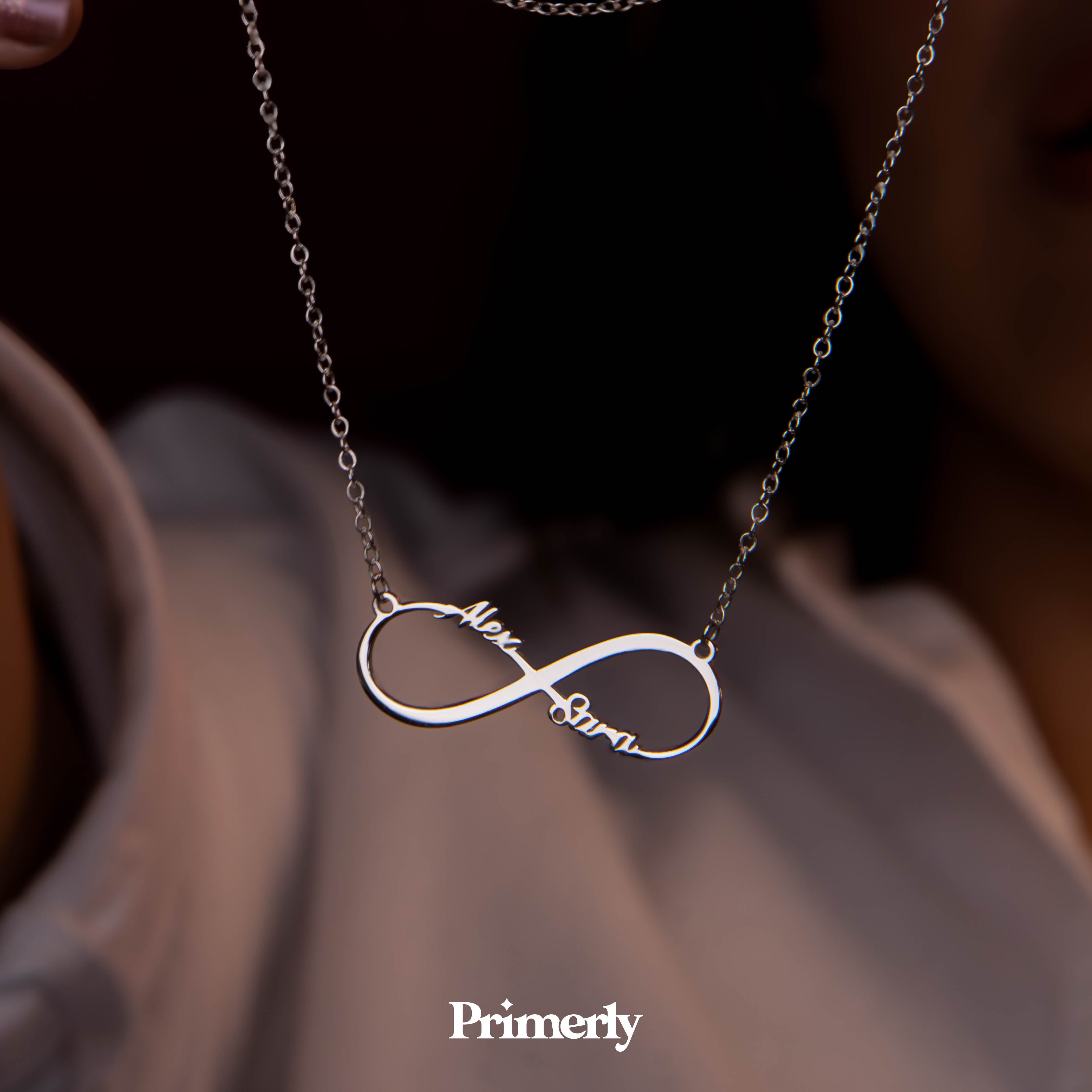 Collar Infinito Duos Personalizable Plata .925 Primerly
