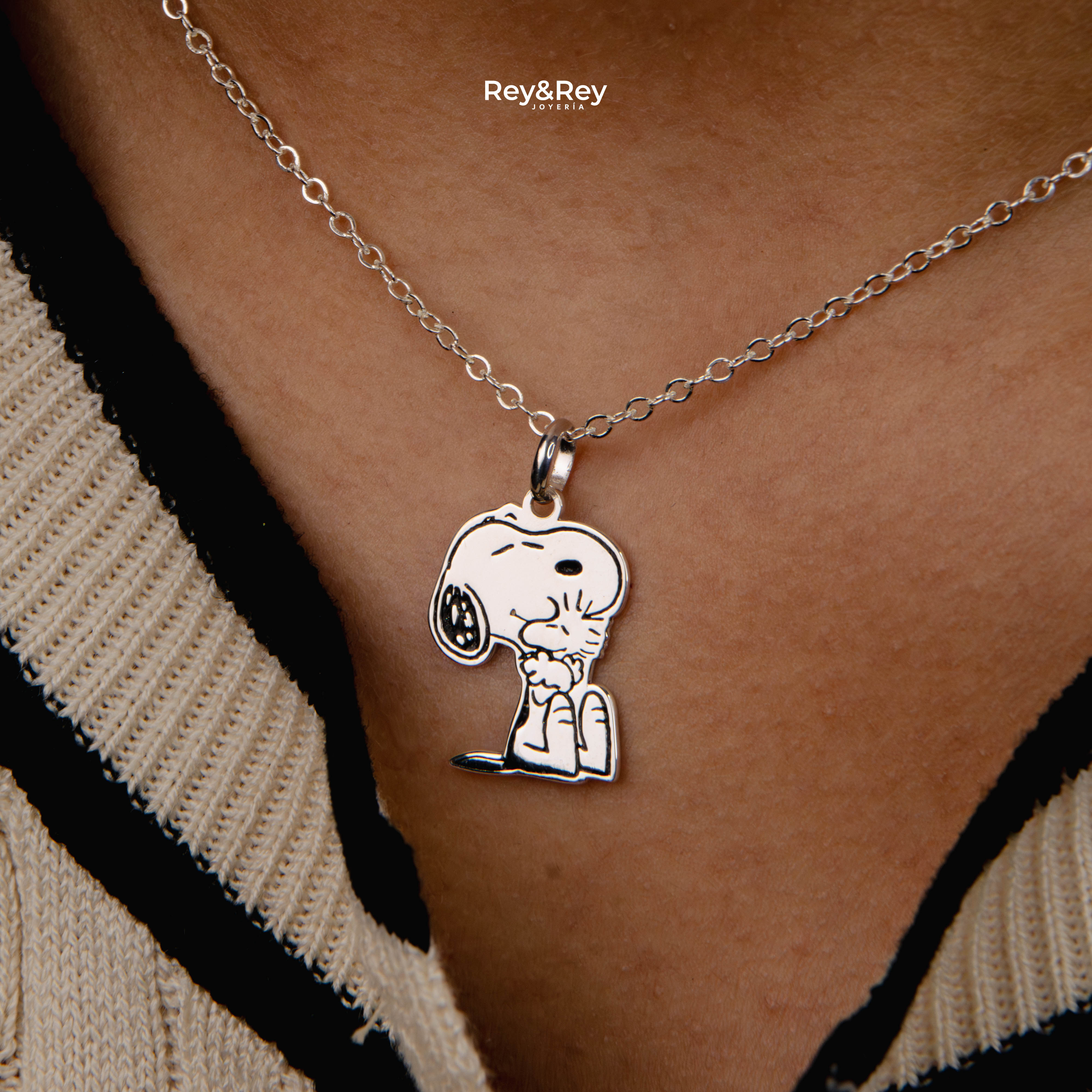 Collar Snoopy Sentado Mini Plata .925 Primerly