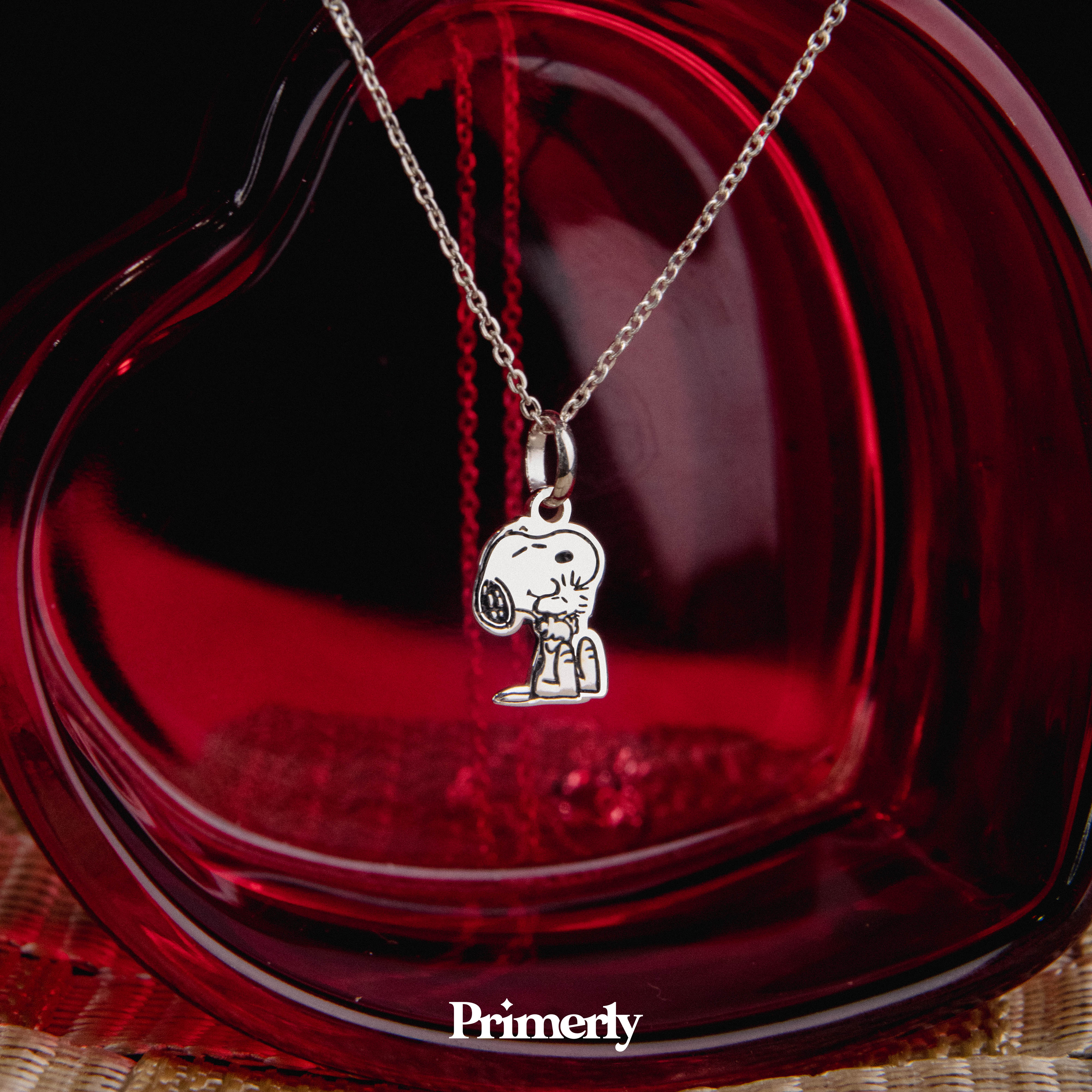 Collar Snoopy Sentado Mini Plata .925 Primerly