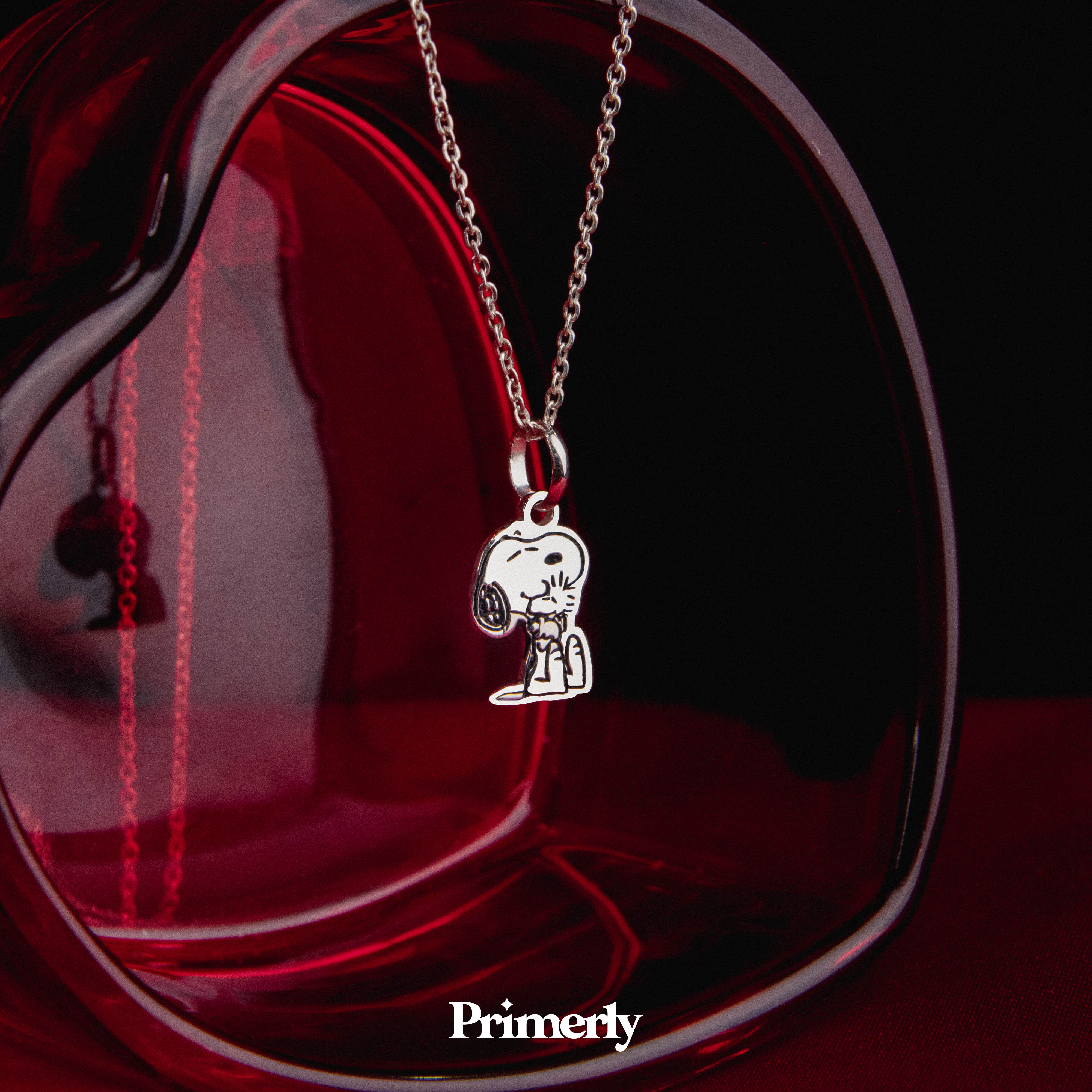 Collar Snoopy Sentado Mini Plata .925 Primerly