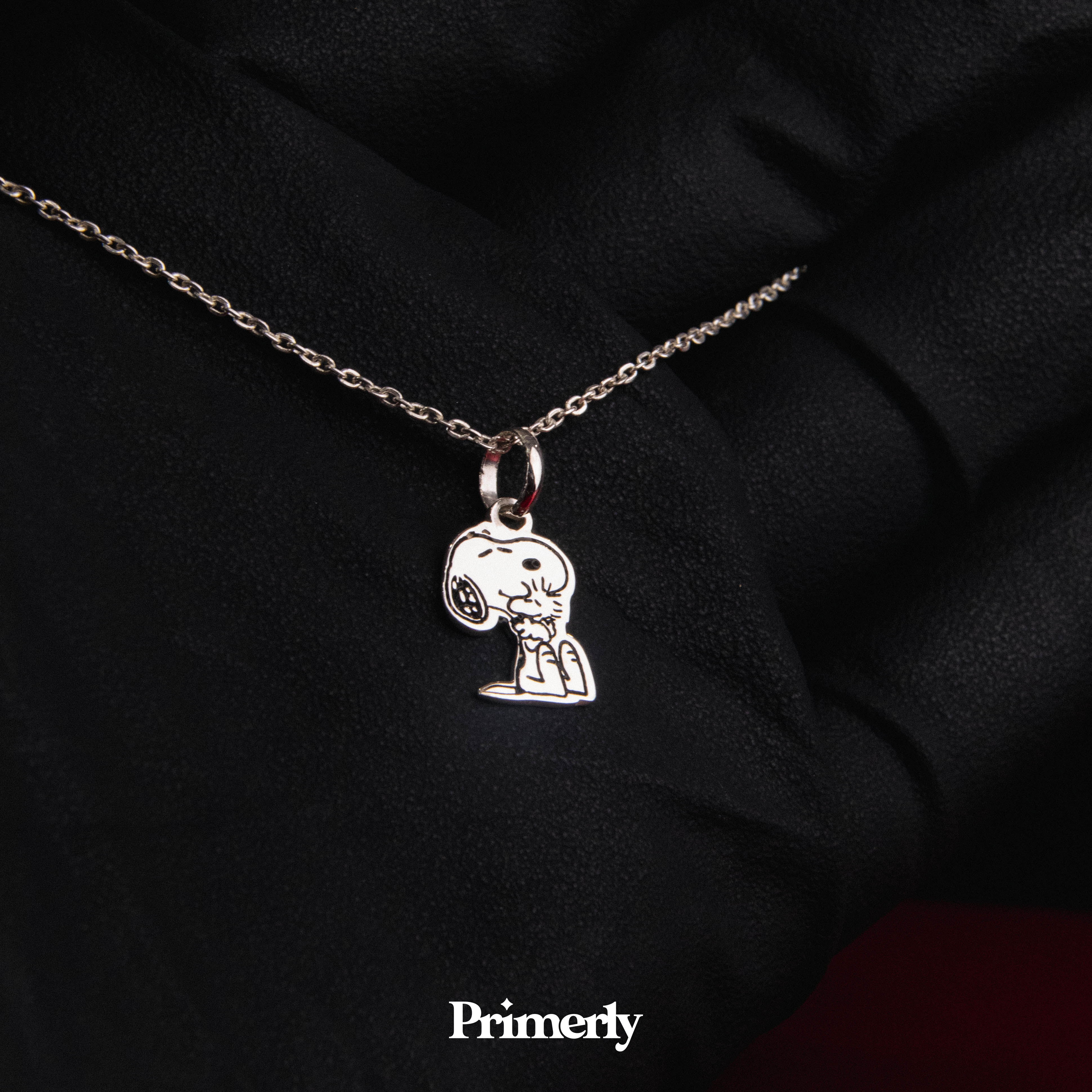 Collar Snoopy Sentado Mini Plata .925 Primerly