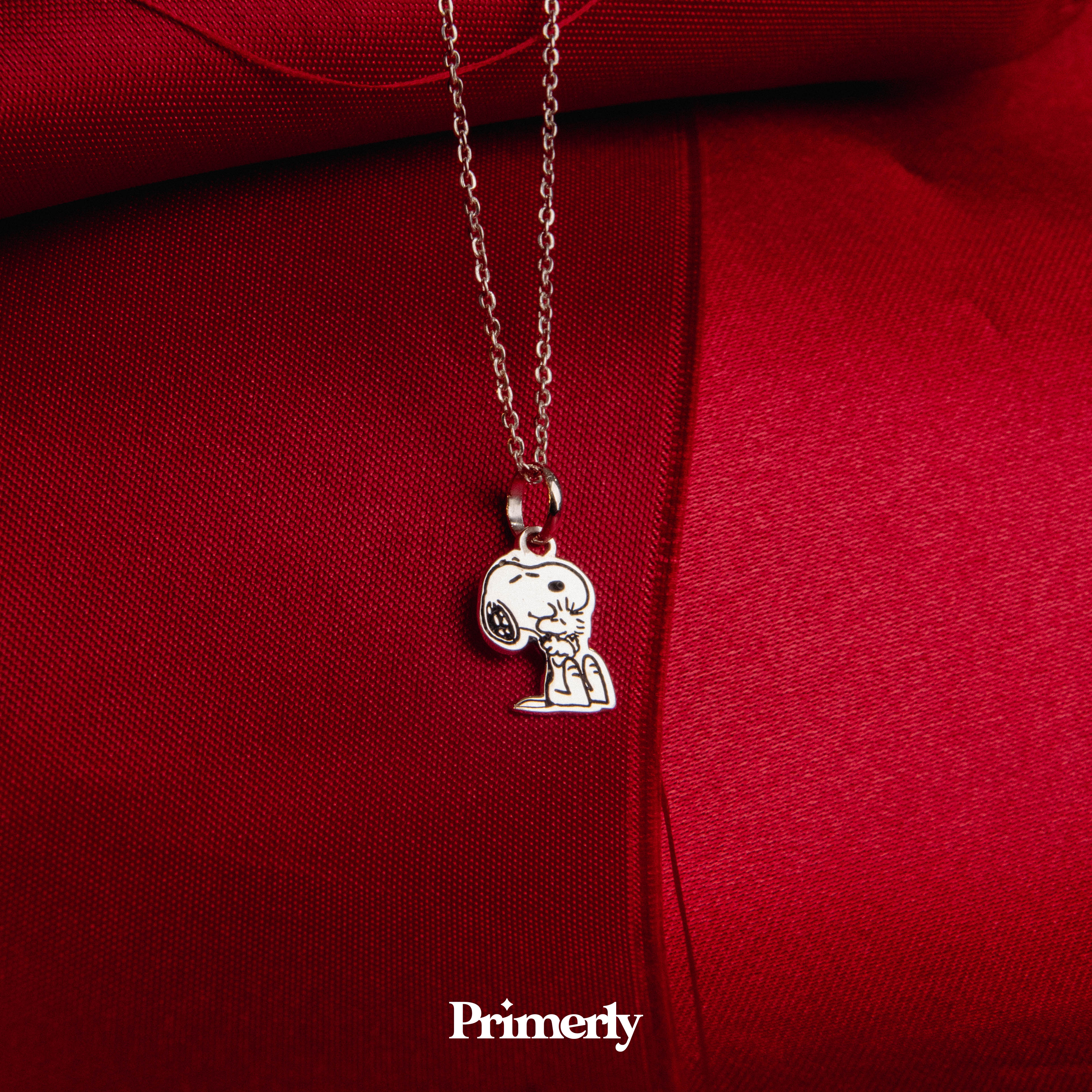 Collar Snoopy Sentado Mini Plata .925 Primerly