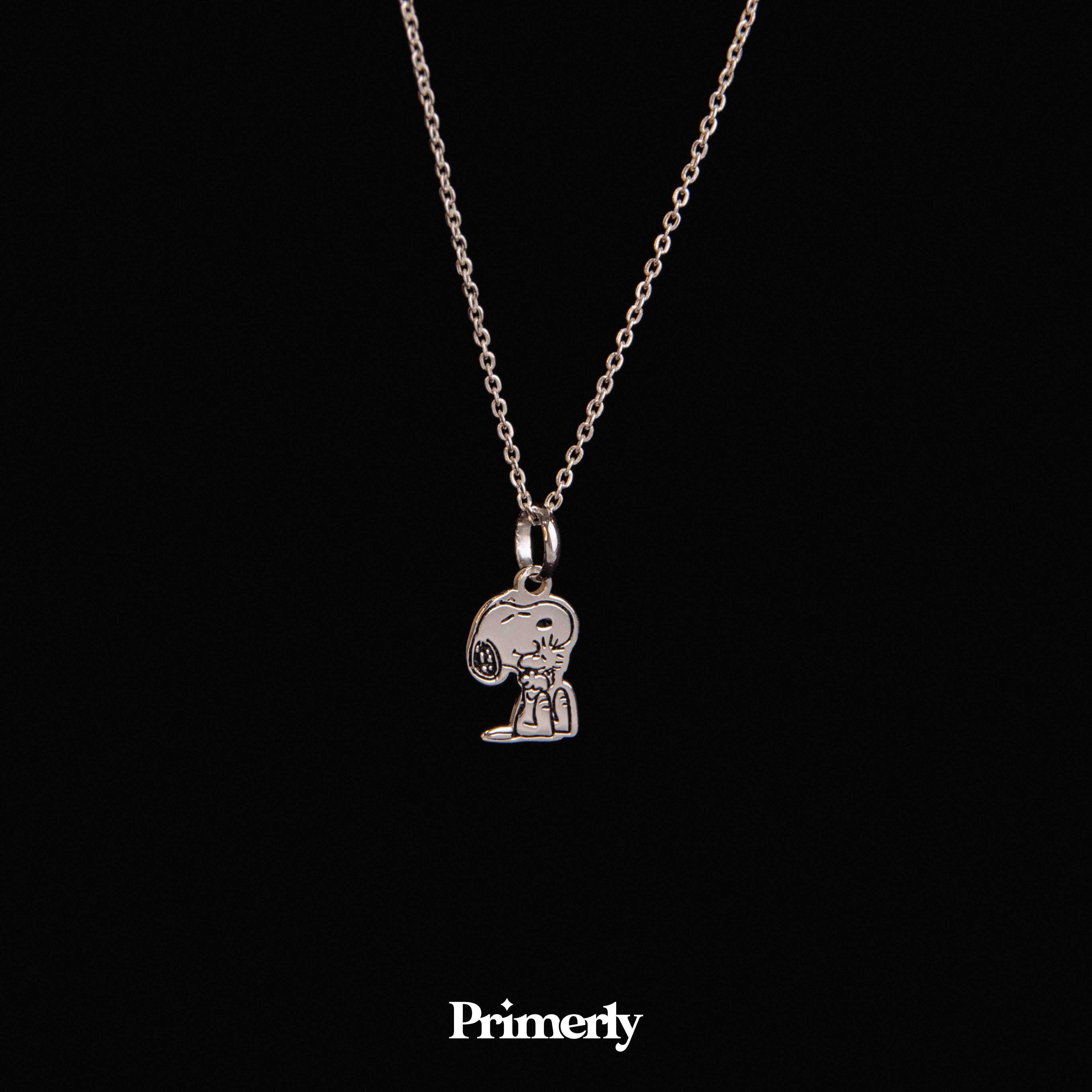 Collar Snoopy Sentado Mini Plata .925 Primerly