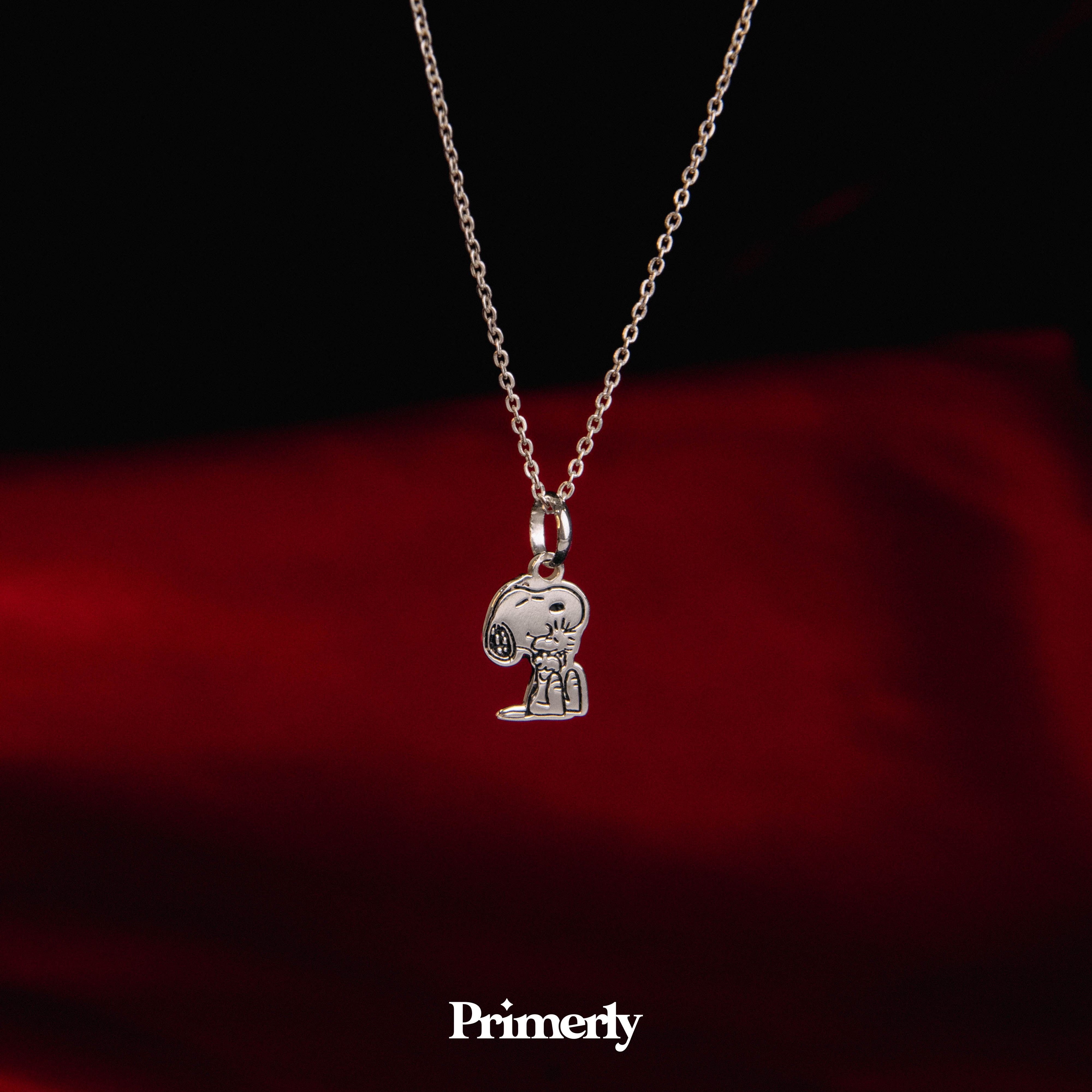 Collar Snoopy Sentado Mini Plata .925 Primerly