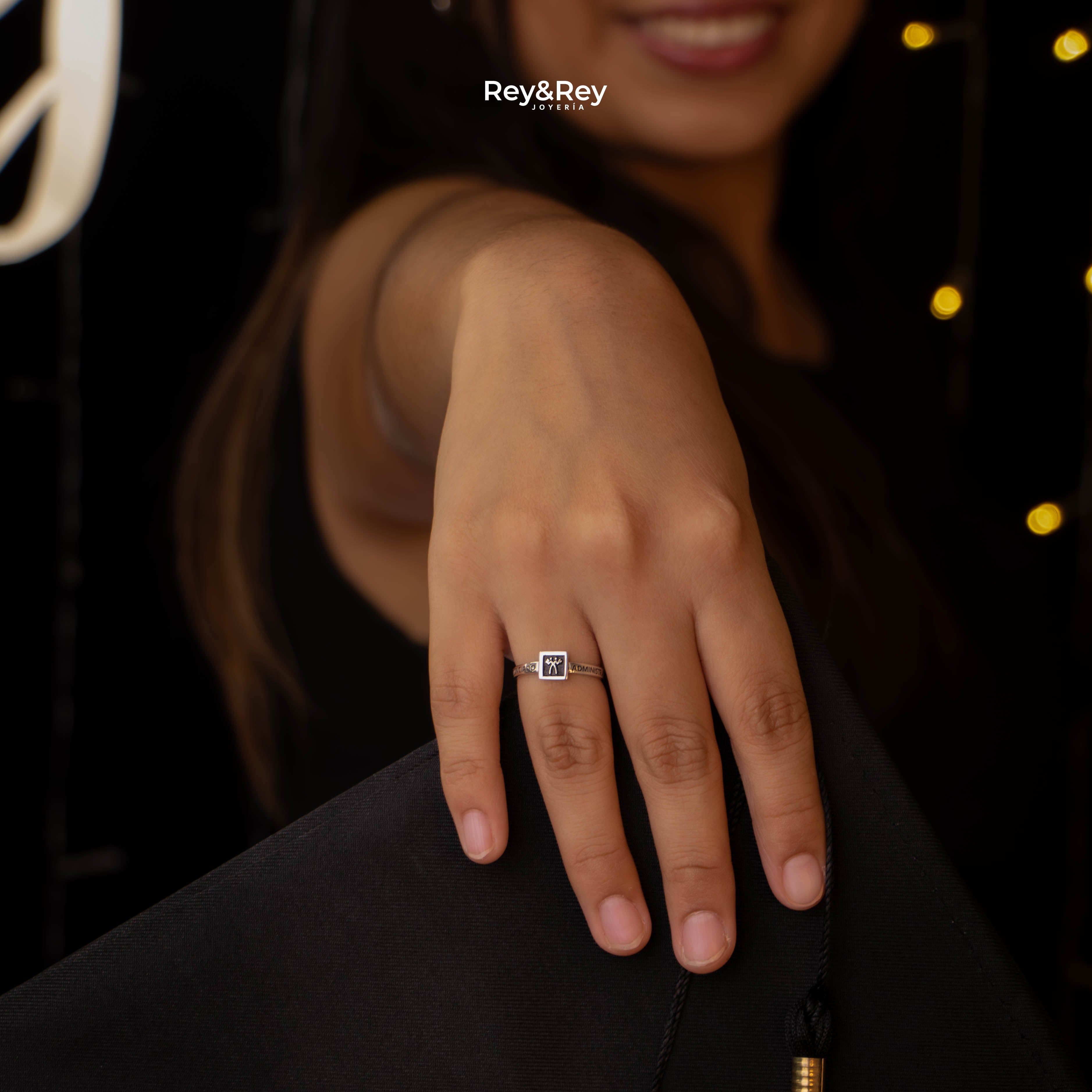 Anillo Graduación Square Plata .925