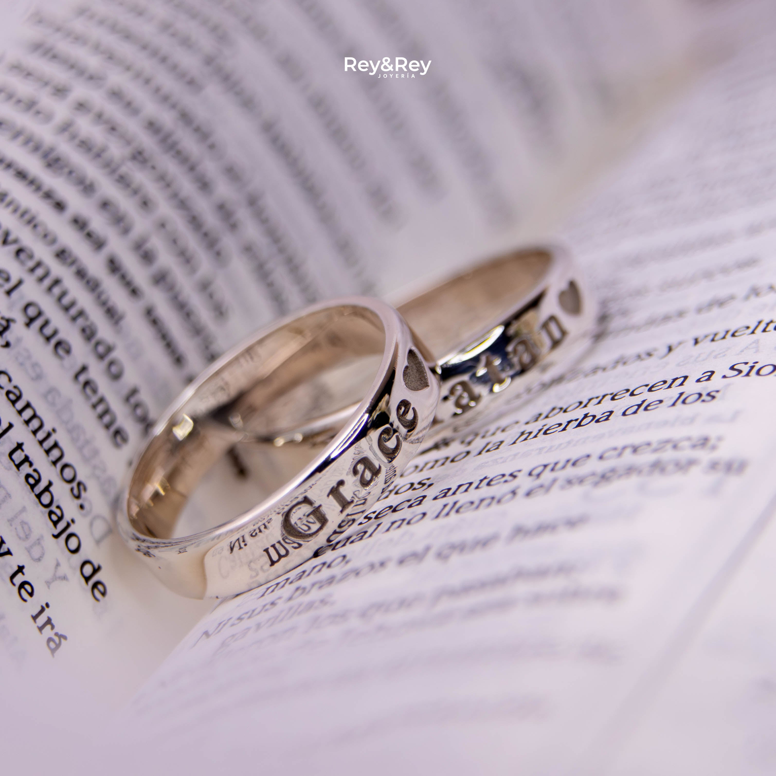 Anillos Matrimoniales Par Personalizables FlatS Name Plata .925