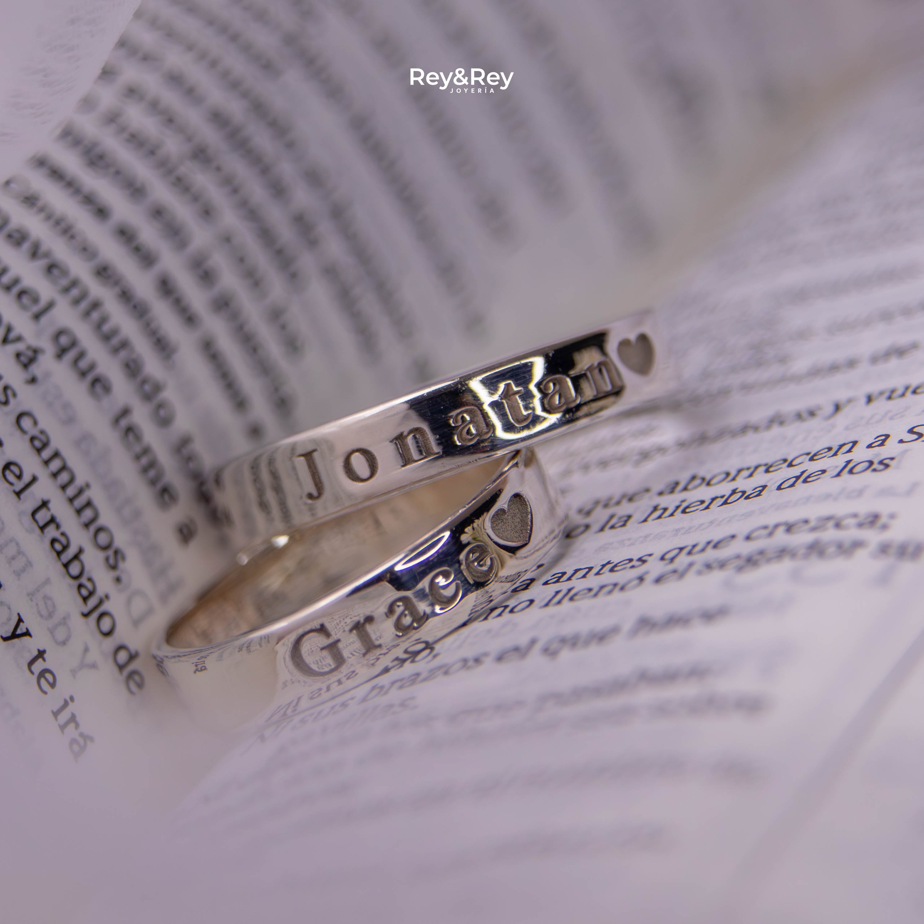 Anillos Matrimoniales Personalizables FlatS name de Plata Par