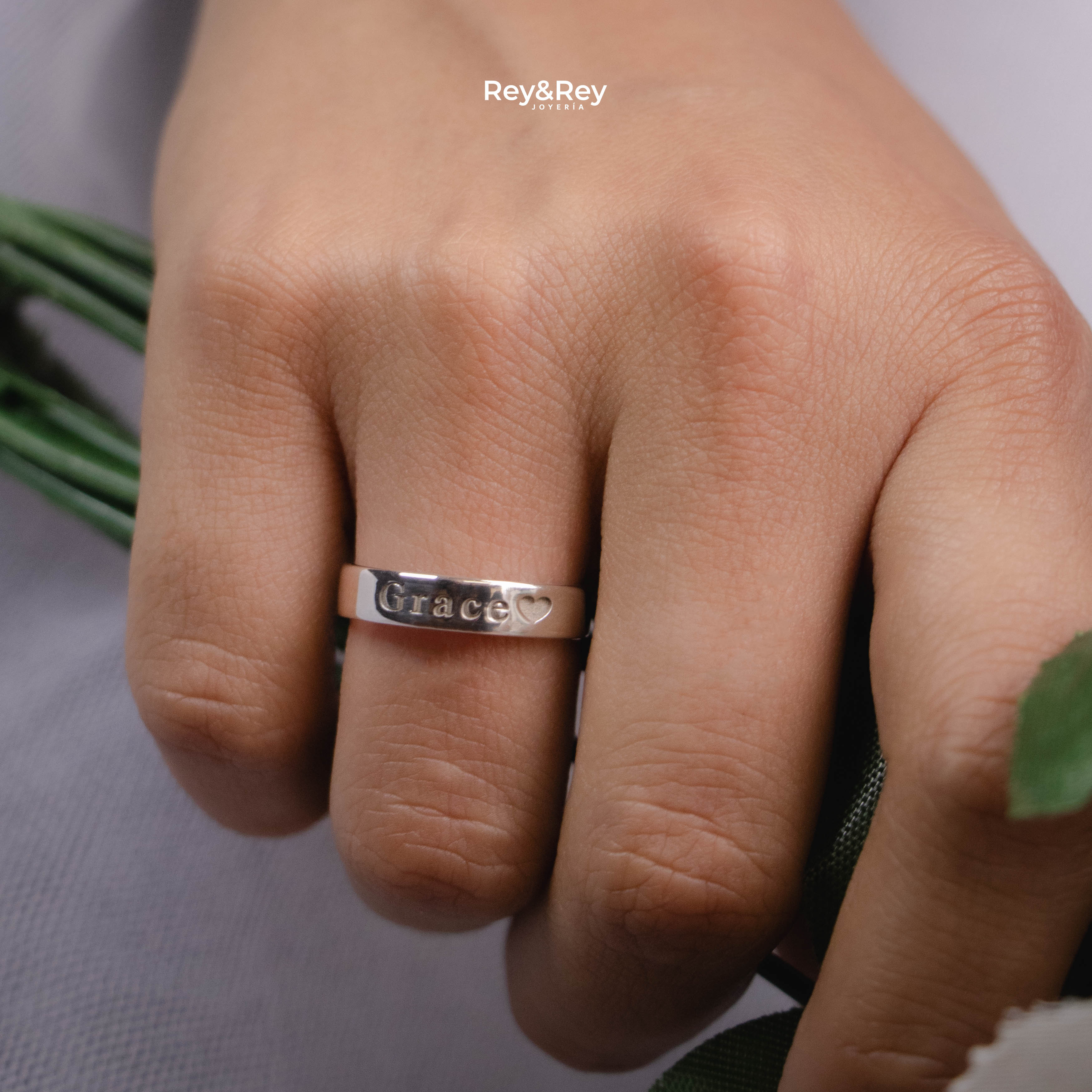 Anillos Matrimoniales Personalizables FlatS name de Plata Par