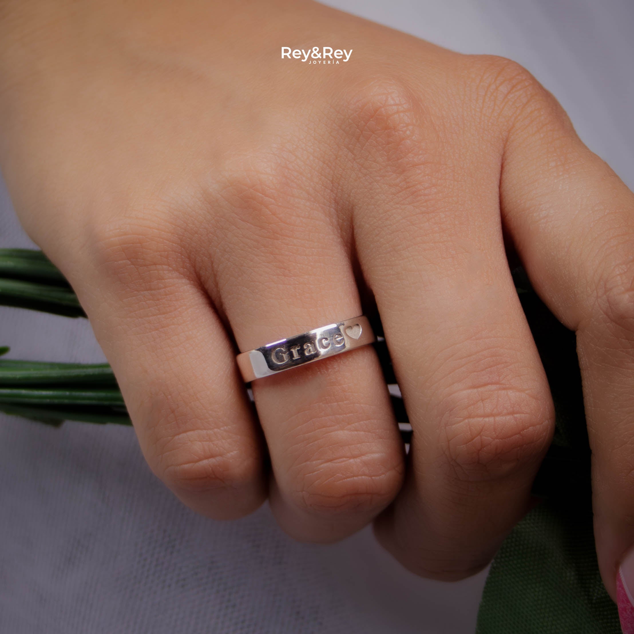 Anillos Matrimoniales Personalizables FlatS name de Plata Par