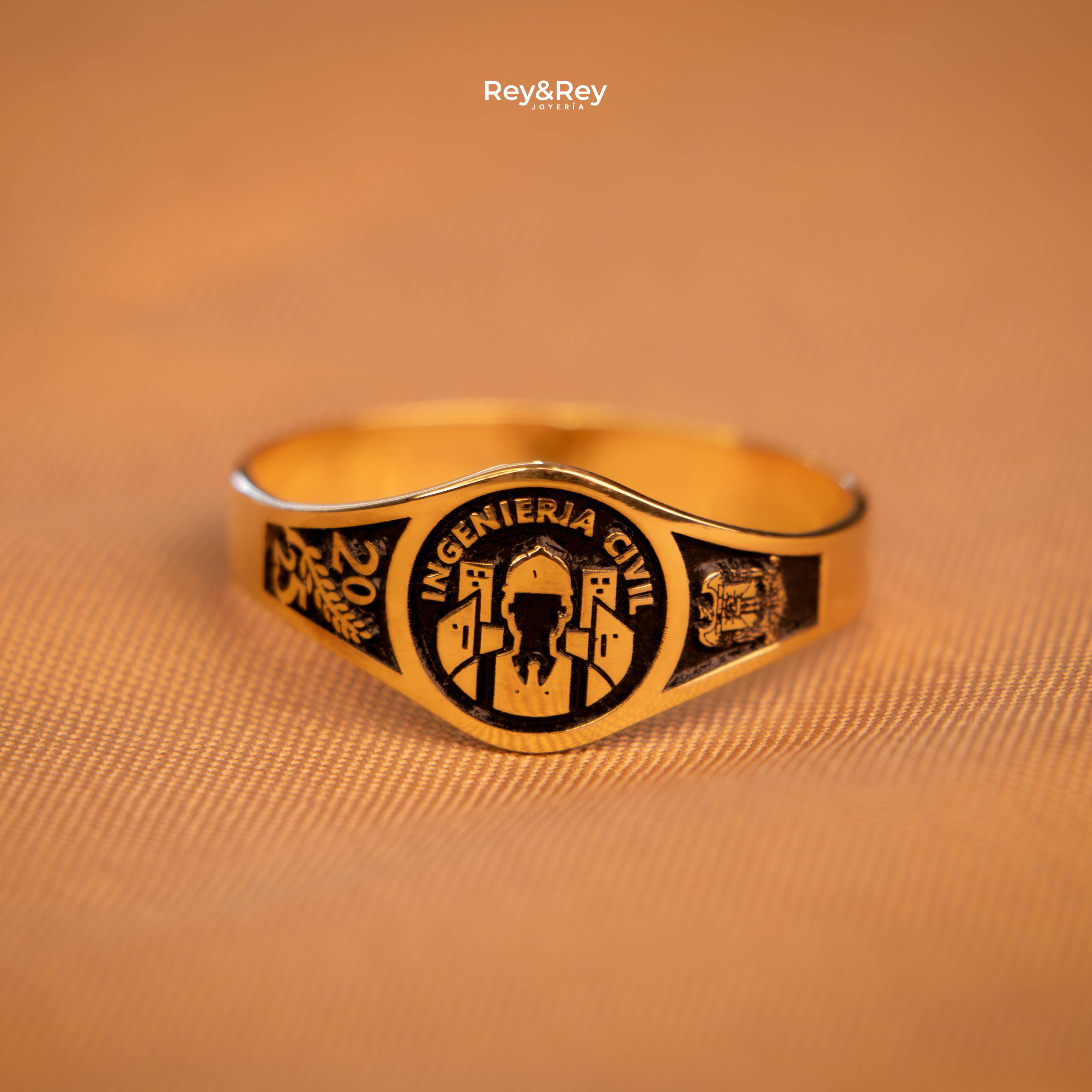 Anillo Graduación Round Oro 10k