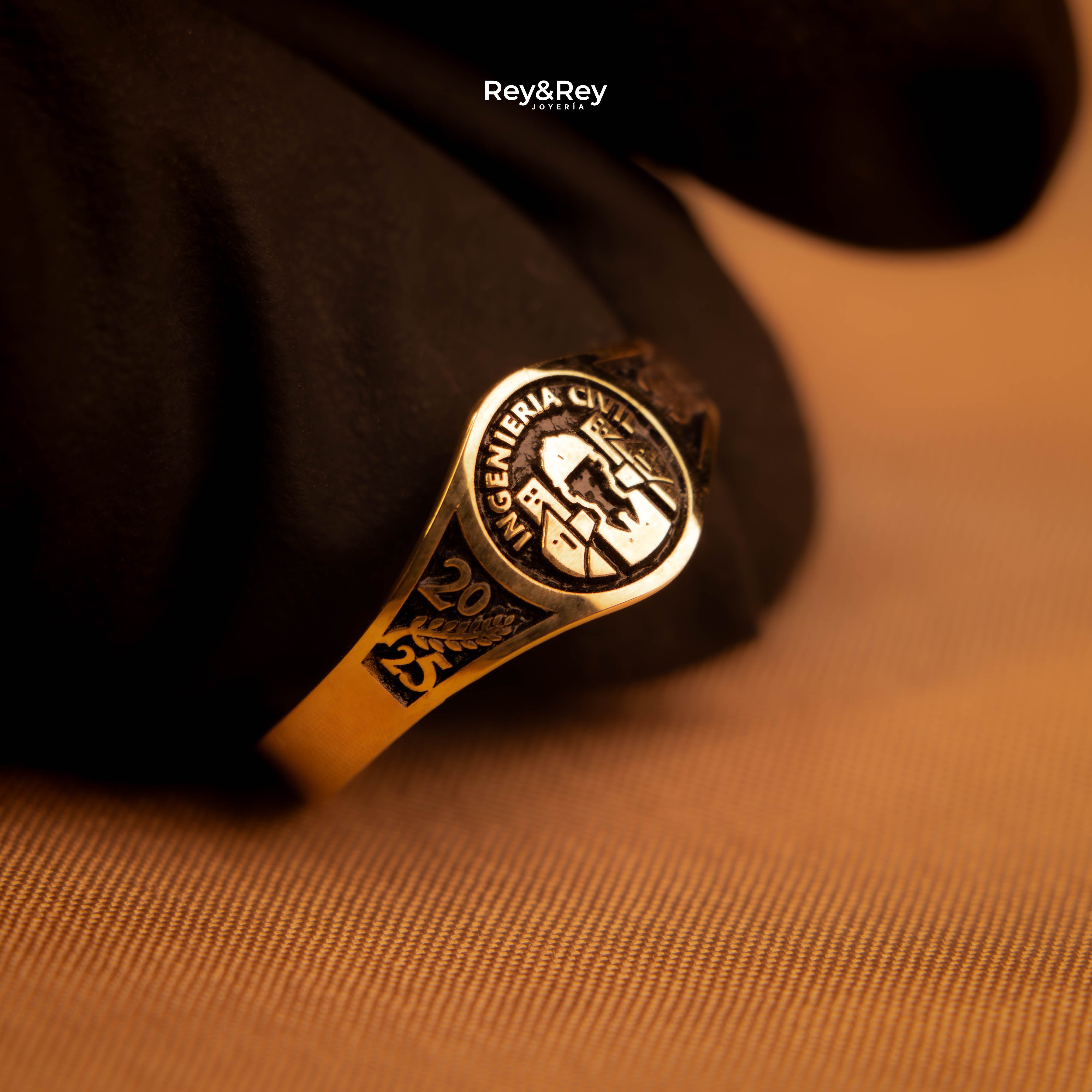 Anillo Graduación Round Oro 10k