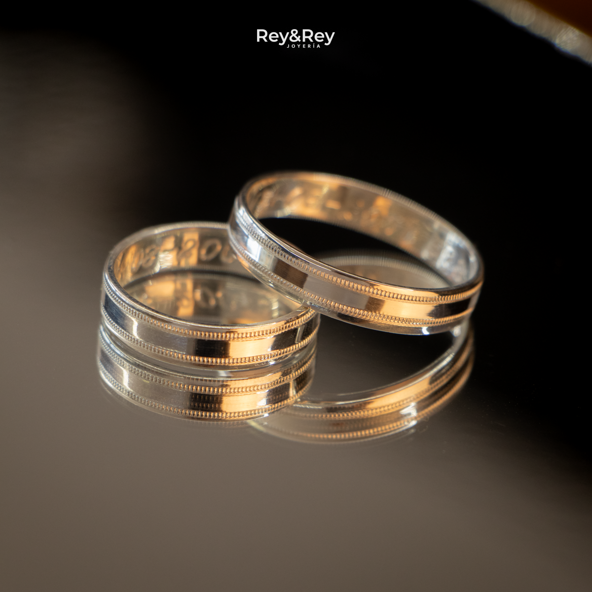 Anillos Matrimoniales Par Milgrain Plata