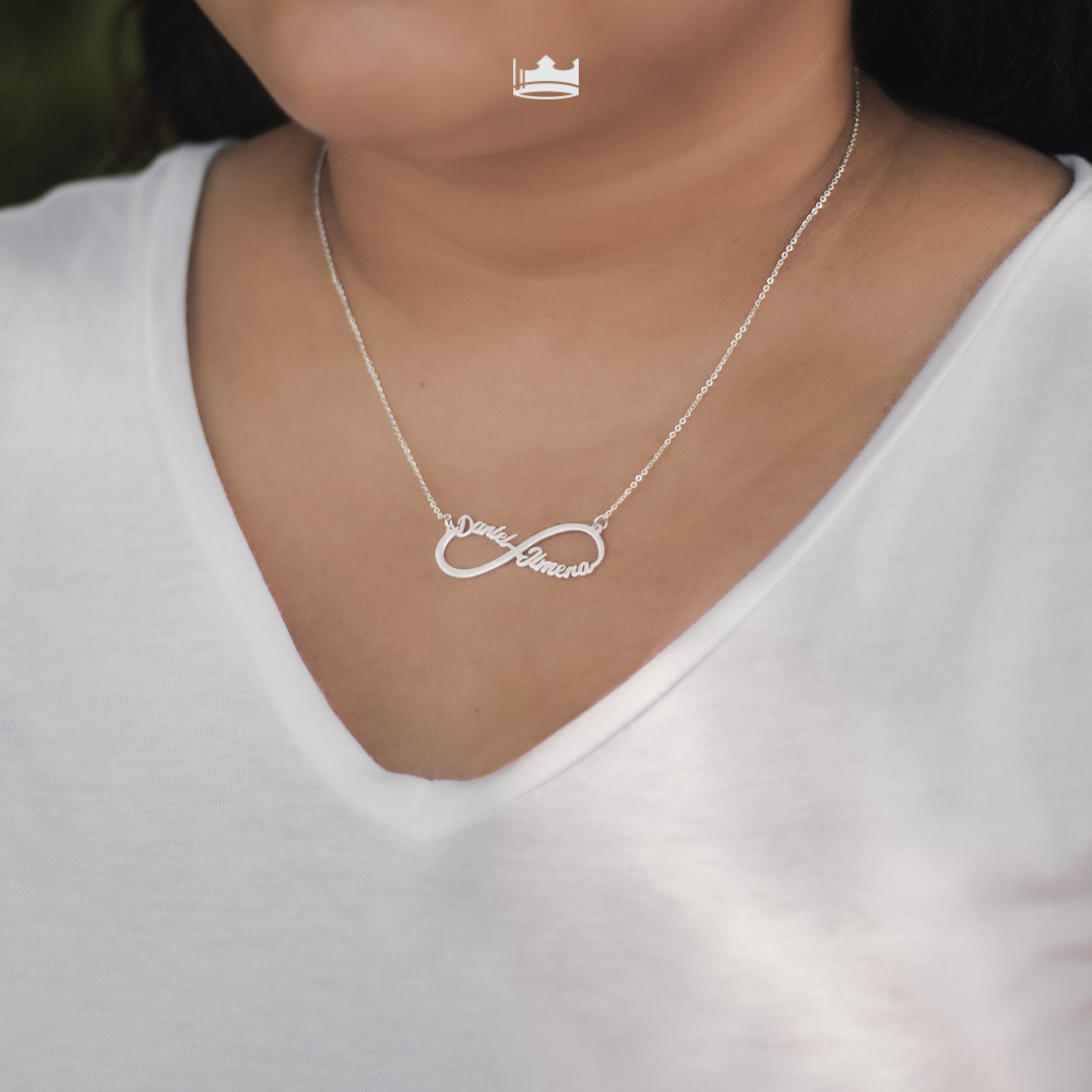 Collar Infinito Duos Personalizable Plata .925 Primerly