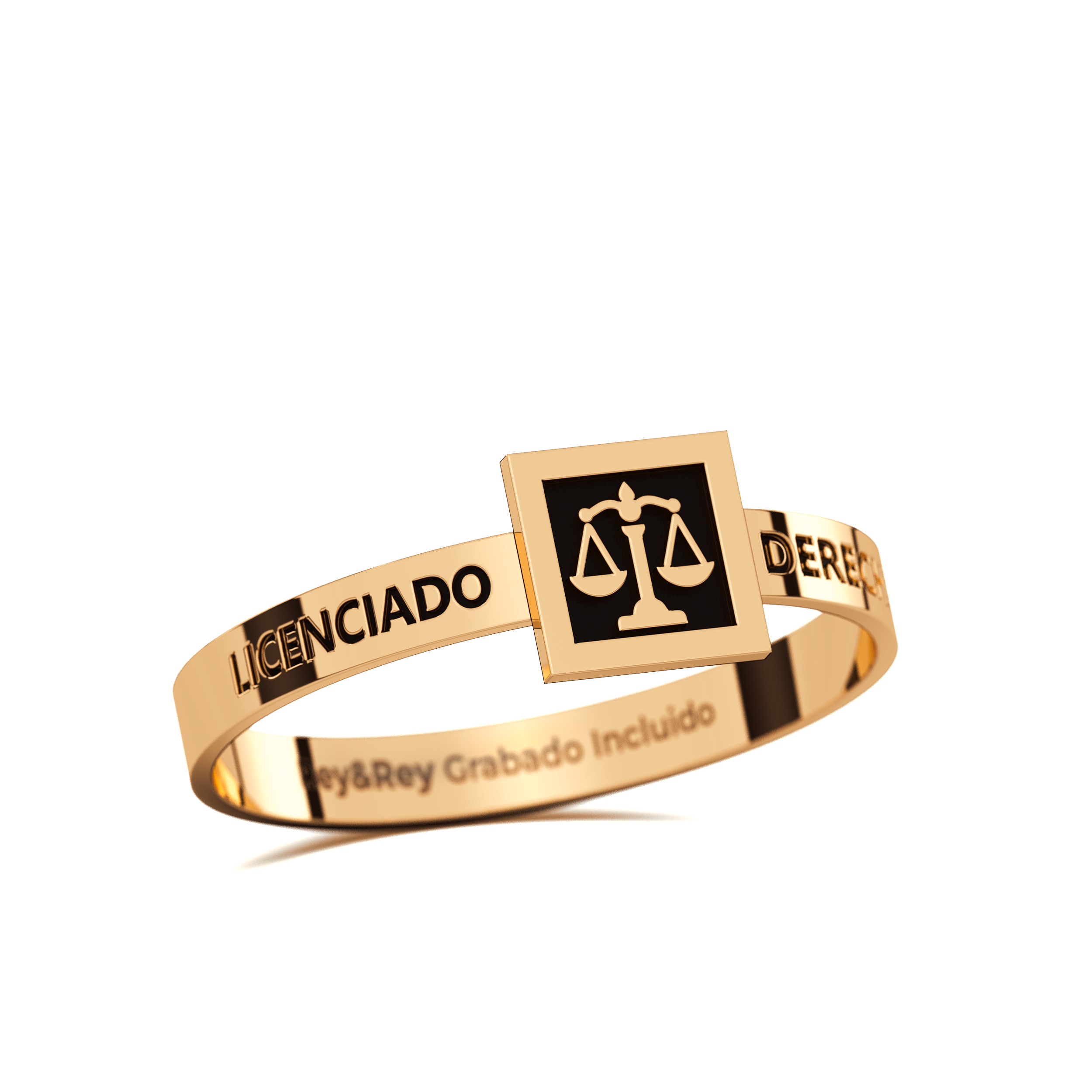 Anillo Graduación Square Oro 10k