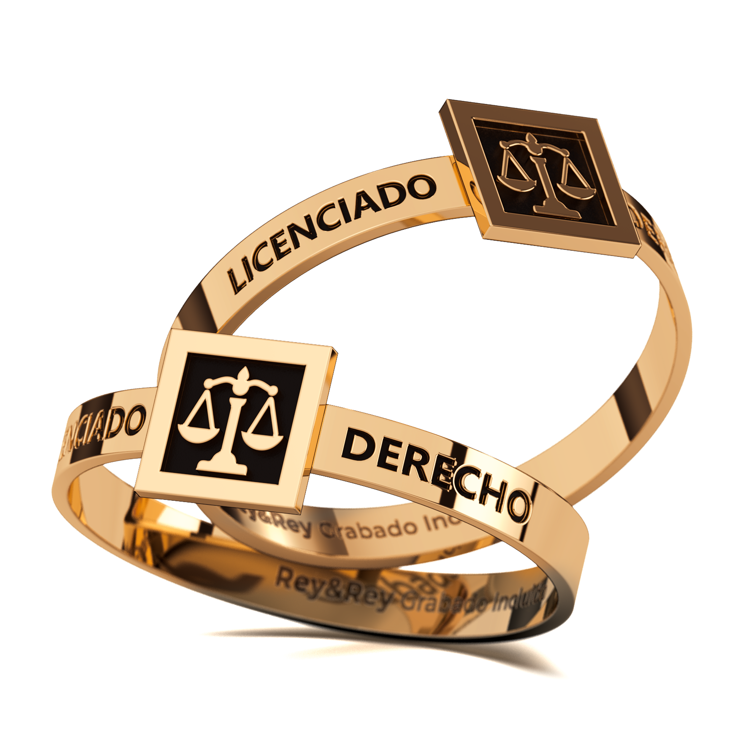 Anillo Graduación Square Oro 10k